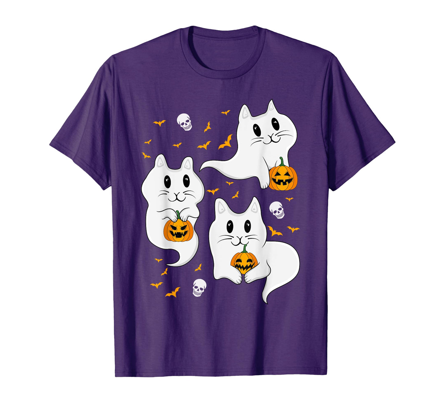 Cat Ghost Halloween Costume Funny Ghost Boo Cat Spooky T-Shirt