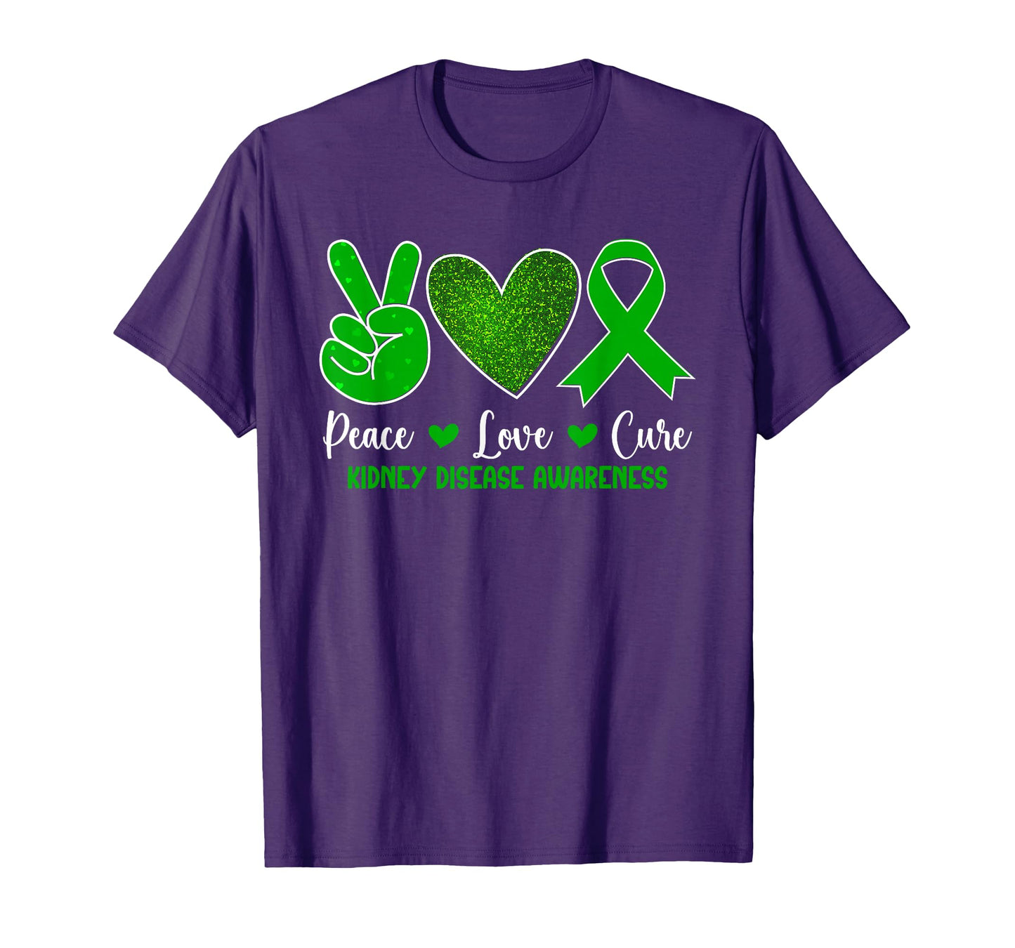 Peace Love Kidney Disease Awareness Kidney Disease Warrior T-Shirt