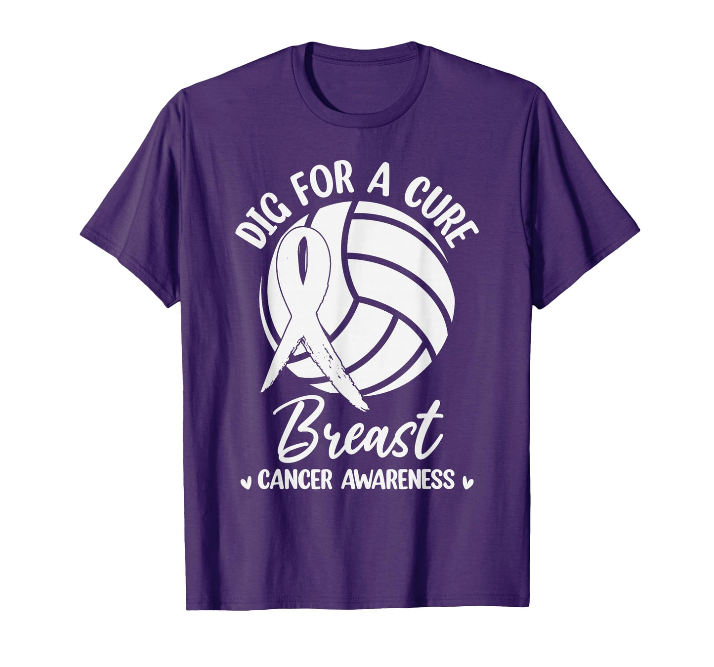 Dig For Cure Ribbon Volleyball Breast Cancer Awareness Pink T-Shirt