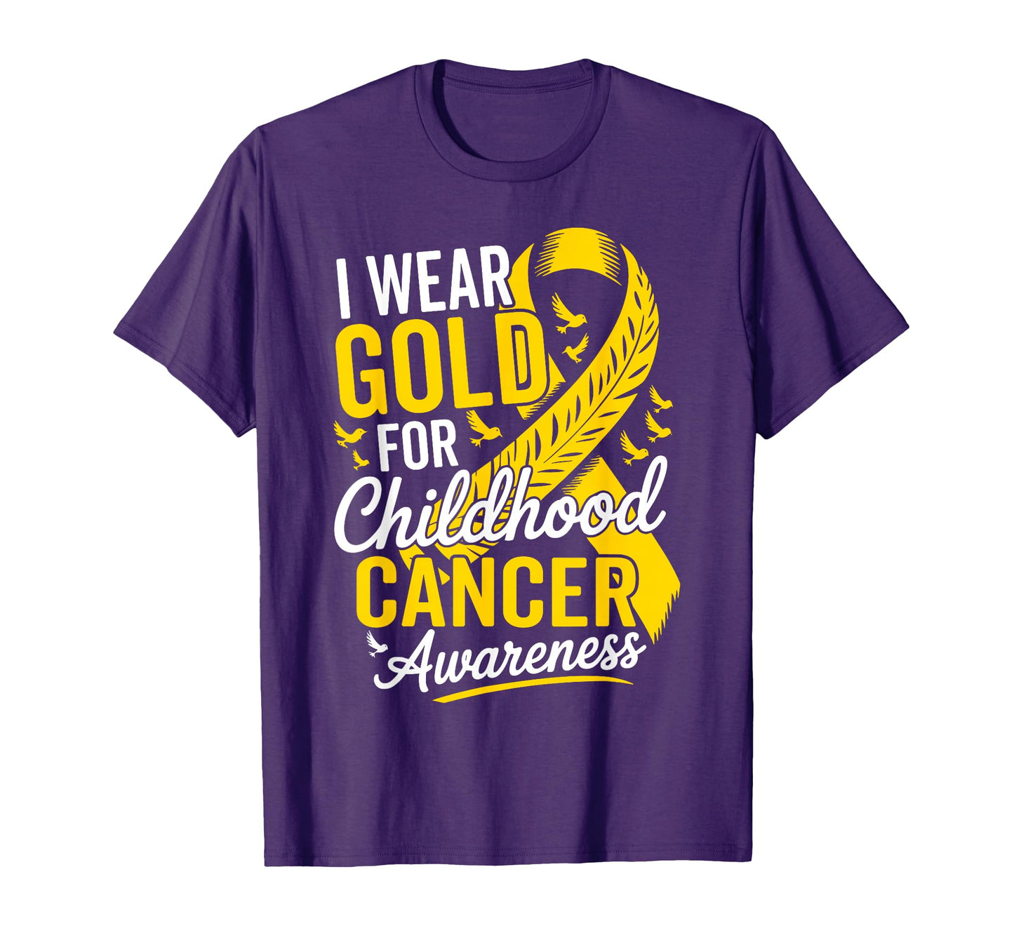 Retro I Wear Gold for Childhood Cancer Awareness Gold Ribbon T-Shirt