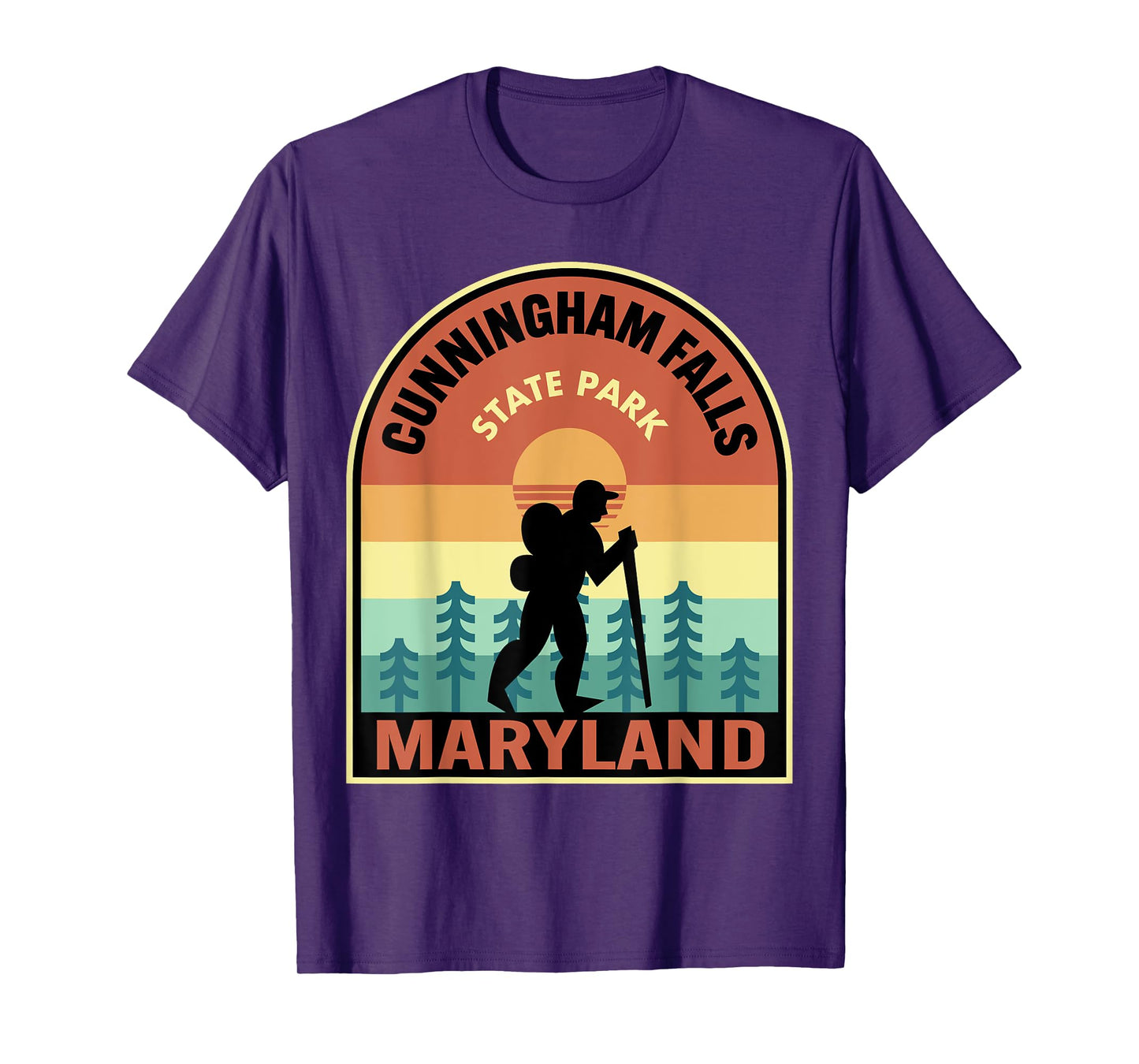 Cunningham Falls State Park Maryland Retro Hiking T-Shirt