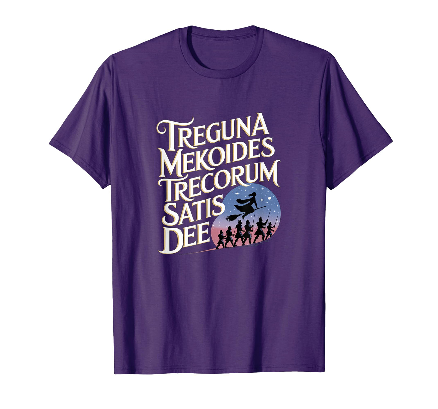Stage Notes Treguna Mekoides Vintage Bedknobs and Broomsticks Theatre T-Shirt - Black, Small, Unisex-Adult, Short Sleeve, T-Shirt, Polyester, Letter Print, Crew Neck, Regular Fit, US Sizing