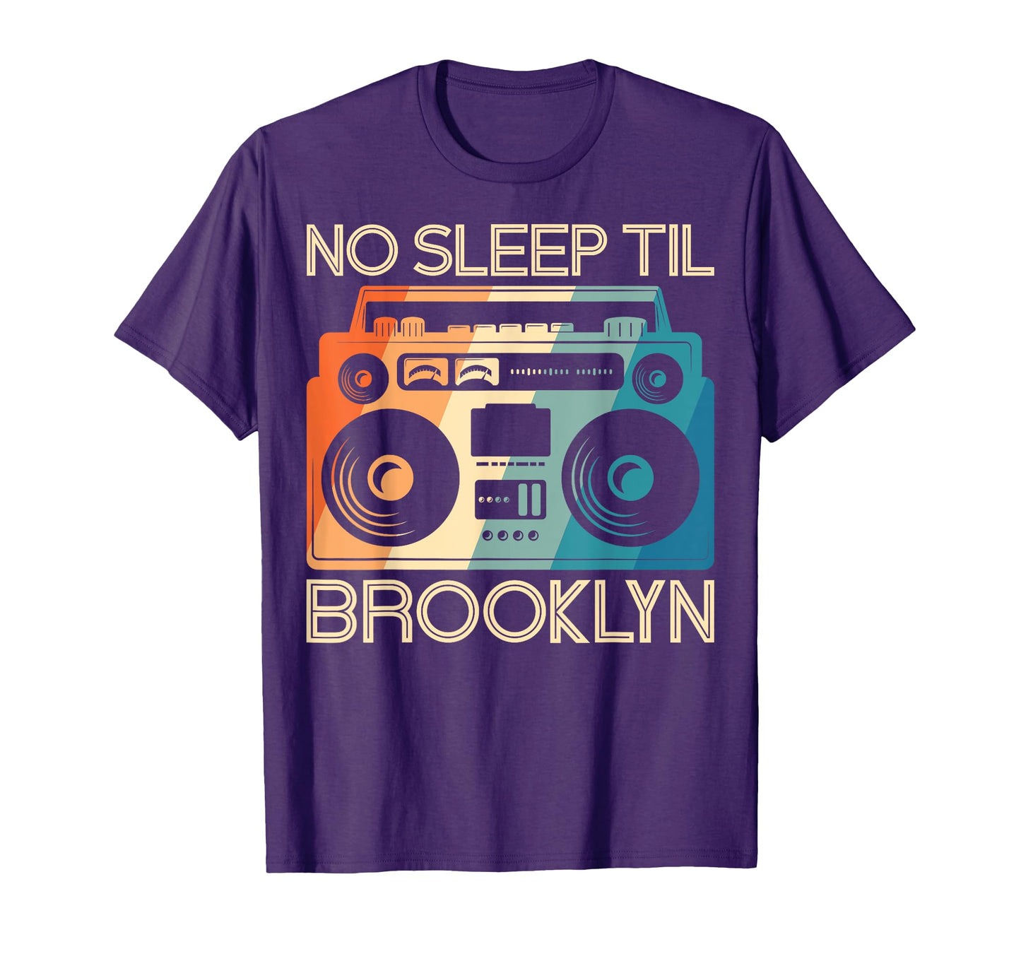 Cool Retro No Sleep Til Brooklyn, Vintage Portable Stereo T-Shirt