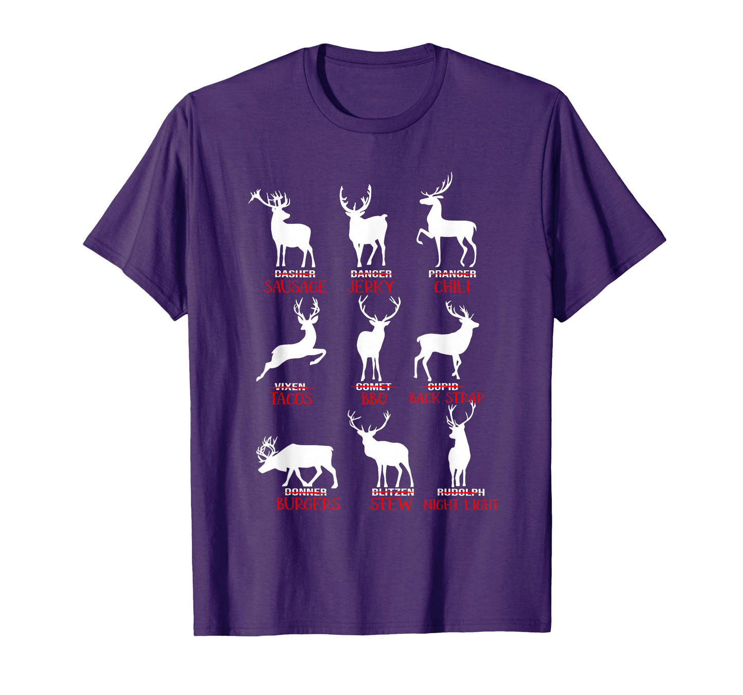 Christmas Deer Hunters All of Santa's Reindeer Xmas T-Shirt