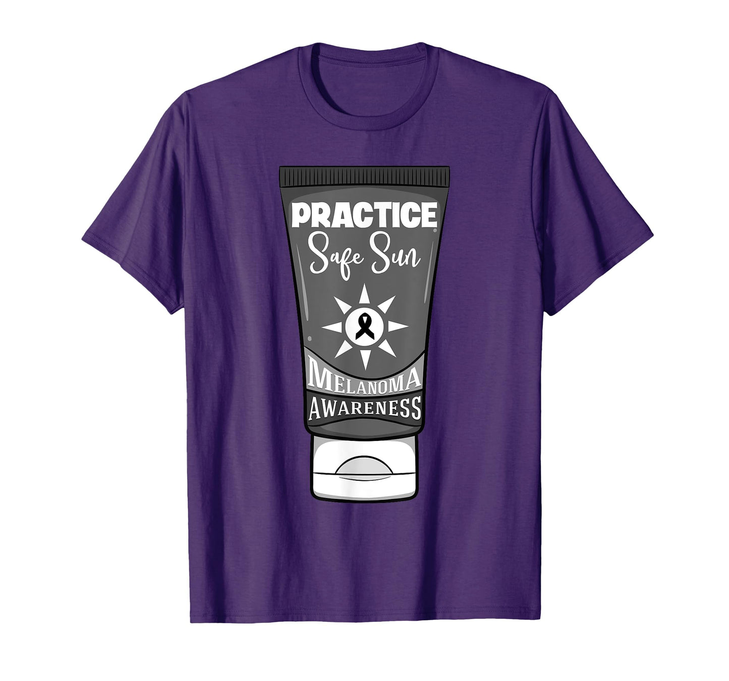 Practice Safe Sun Melanoma Awareness Skin Cancer Ribbon T-Shirt