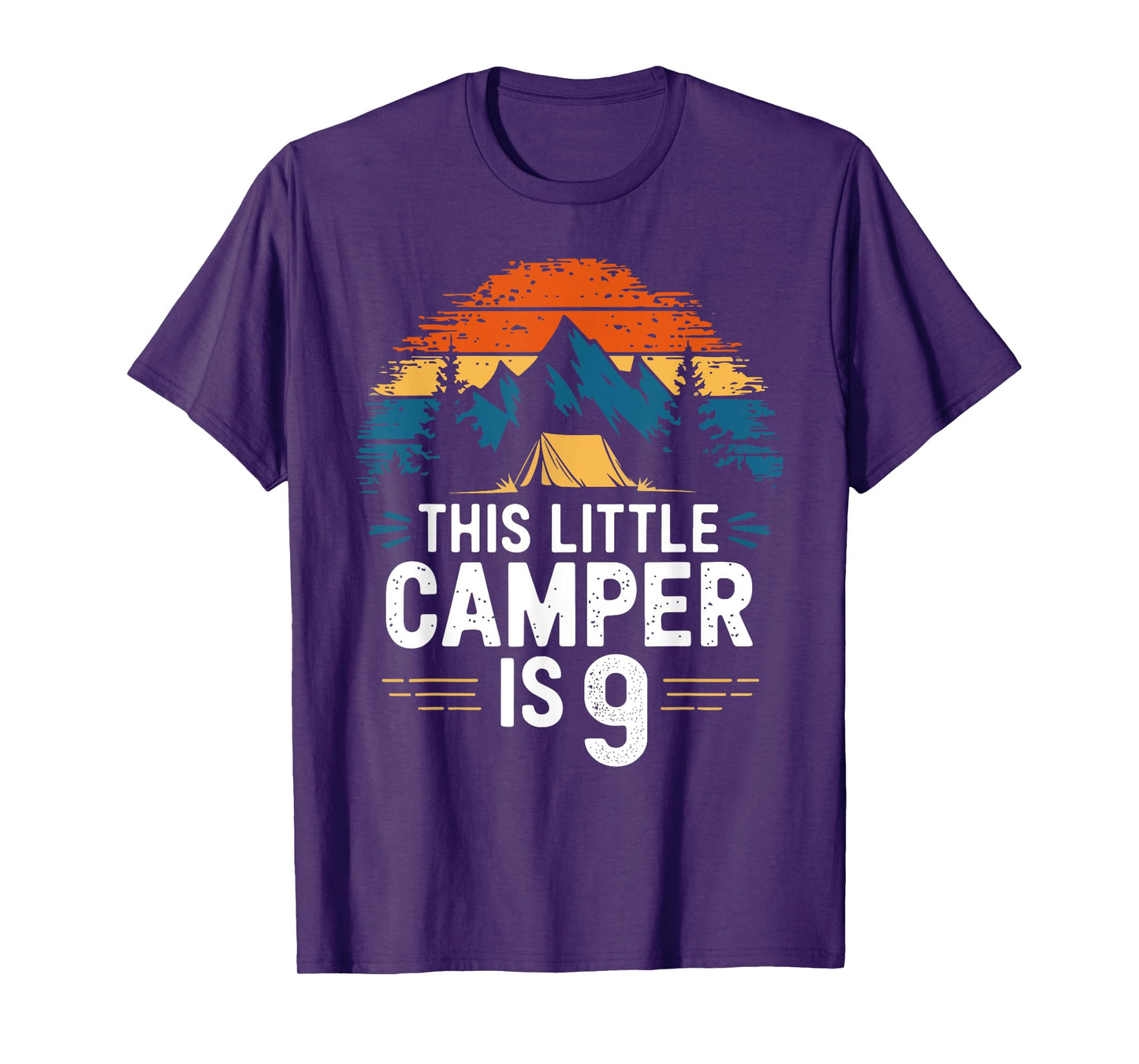 9th Birthday Camping Shirt for 9 Year Old Kids Camping Party T-Shirt