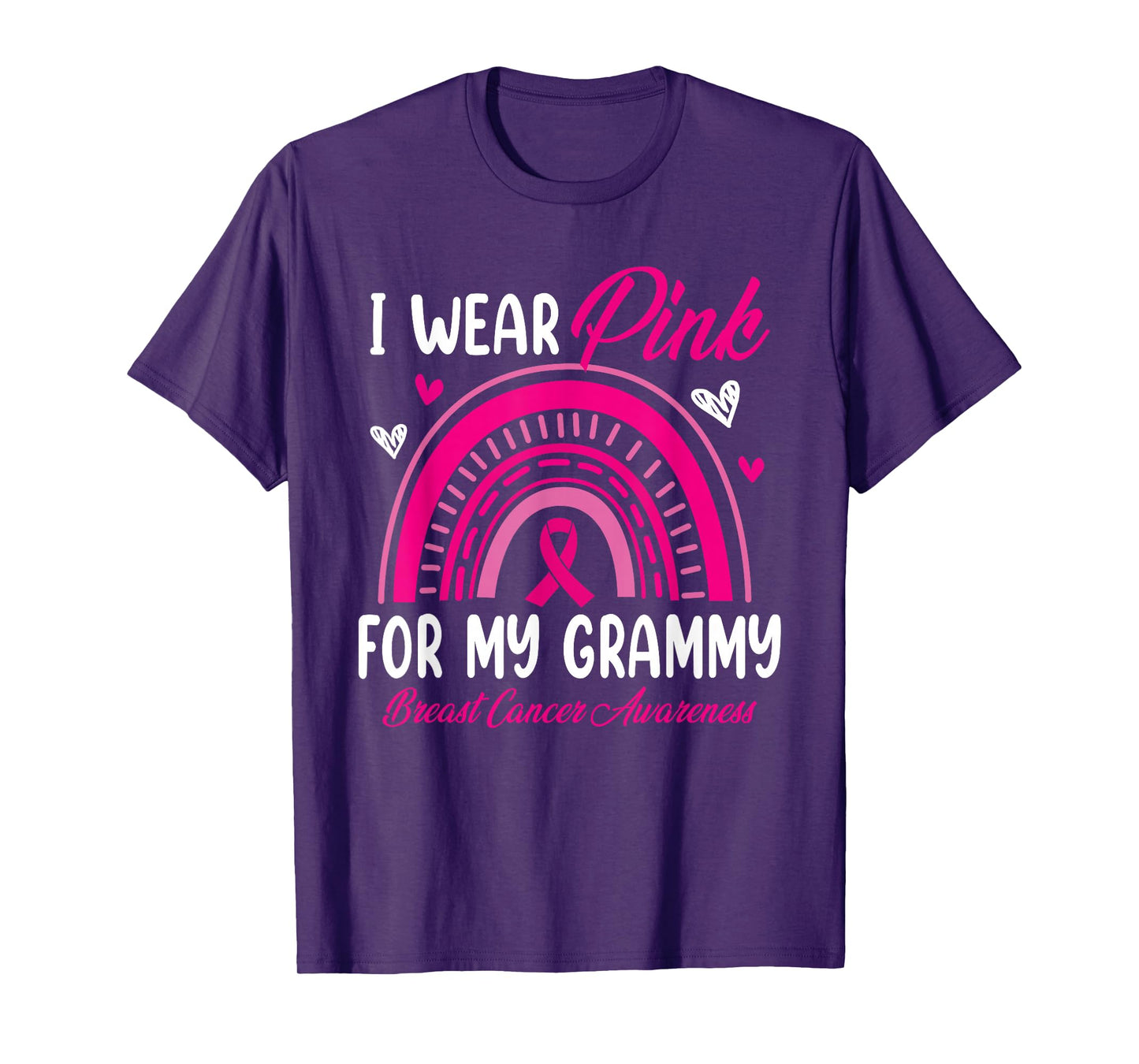 Rainbow I Wear Pink For My Grammy Breast Cancer Awareness T-Shirt
