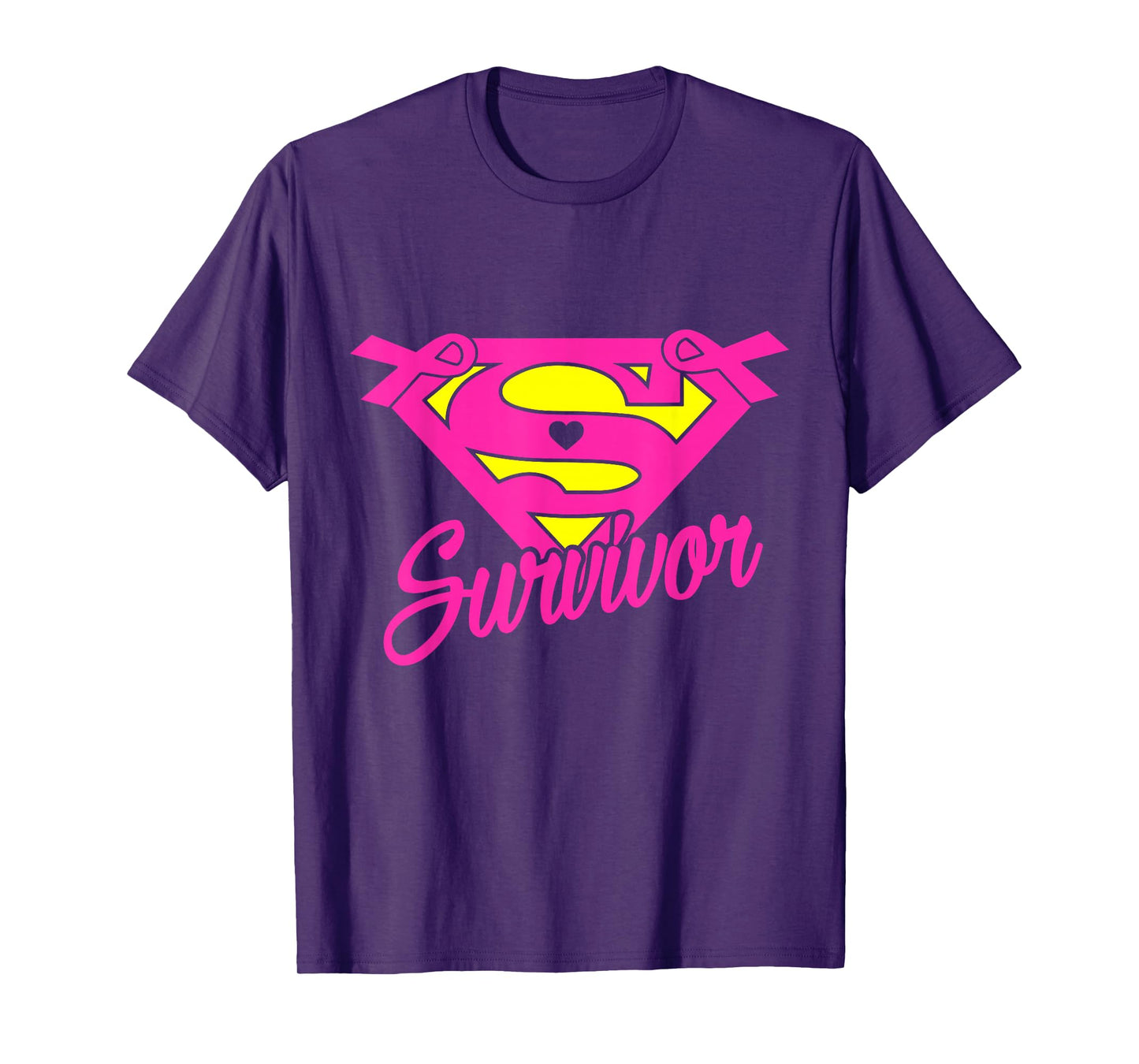 Breast Cancer Awareness Survivor Pink Ribbon Superhero T-Shirt