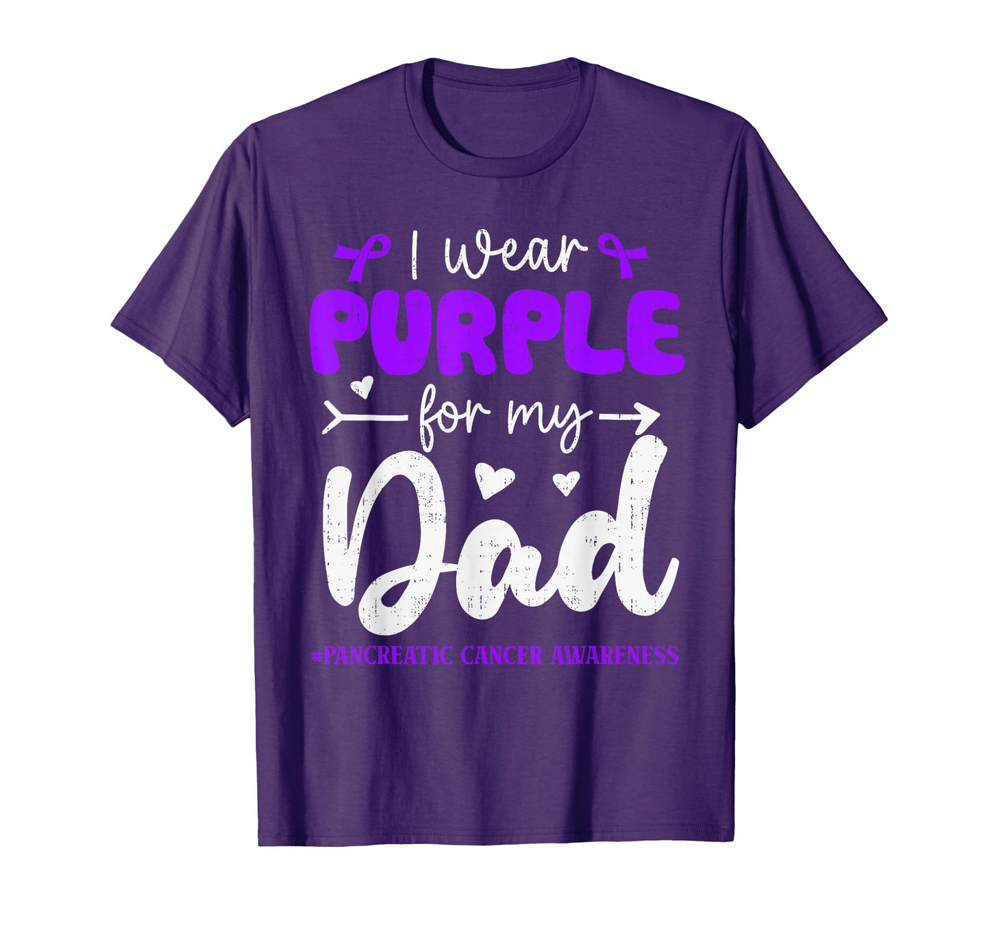 I Wear Purple for Dad Pancreatic Cancer Awareness Family T-Shirt