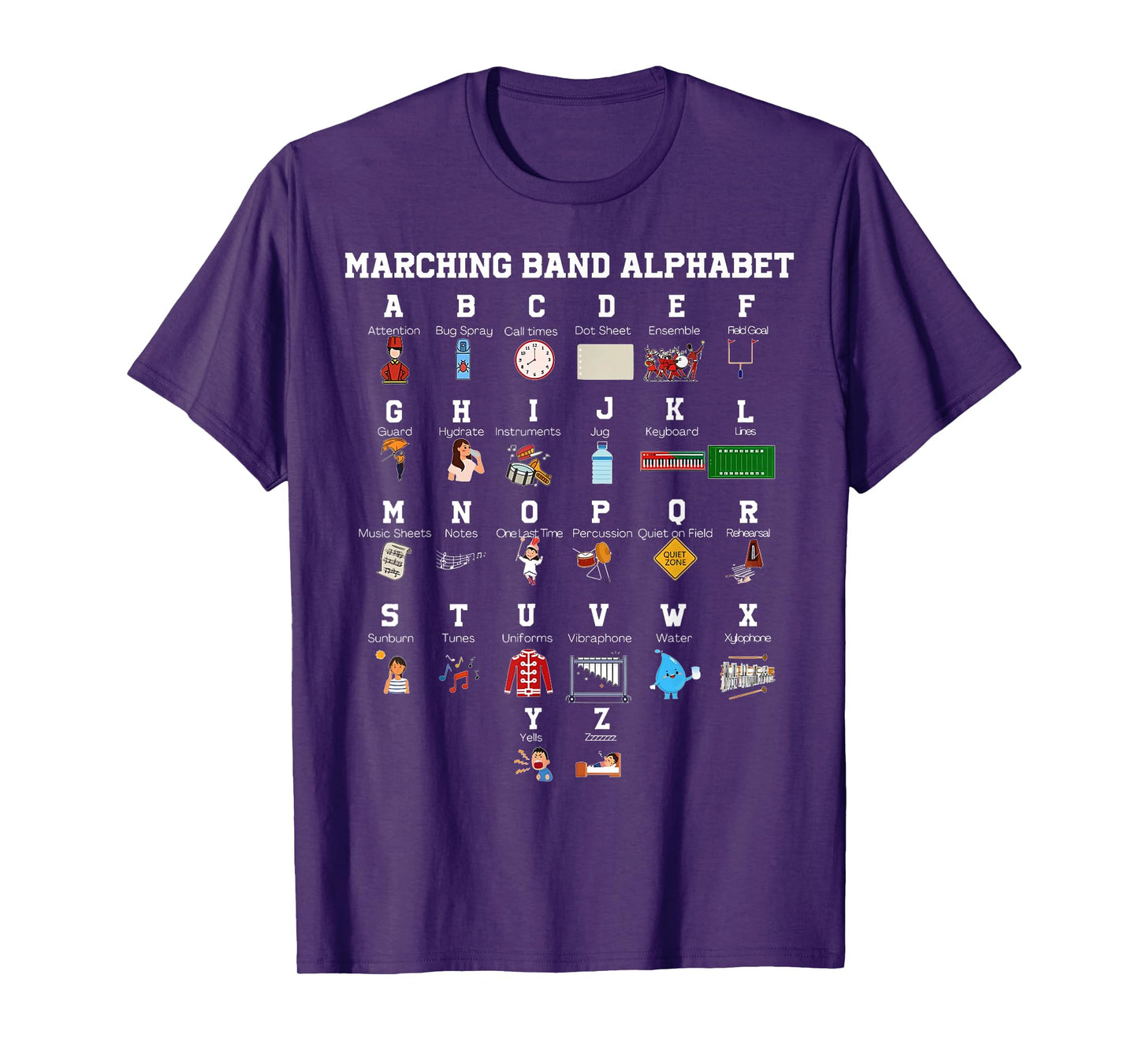 Funny Marching Band Alphabet Band Camp Student Camp T-Shirt