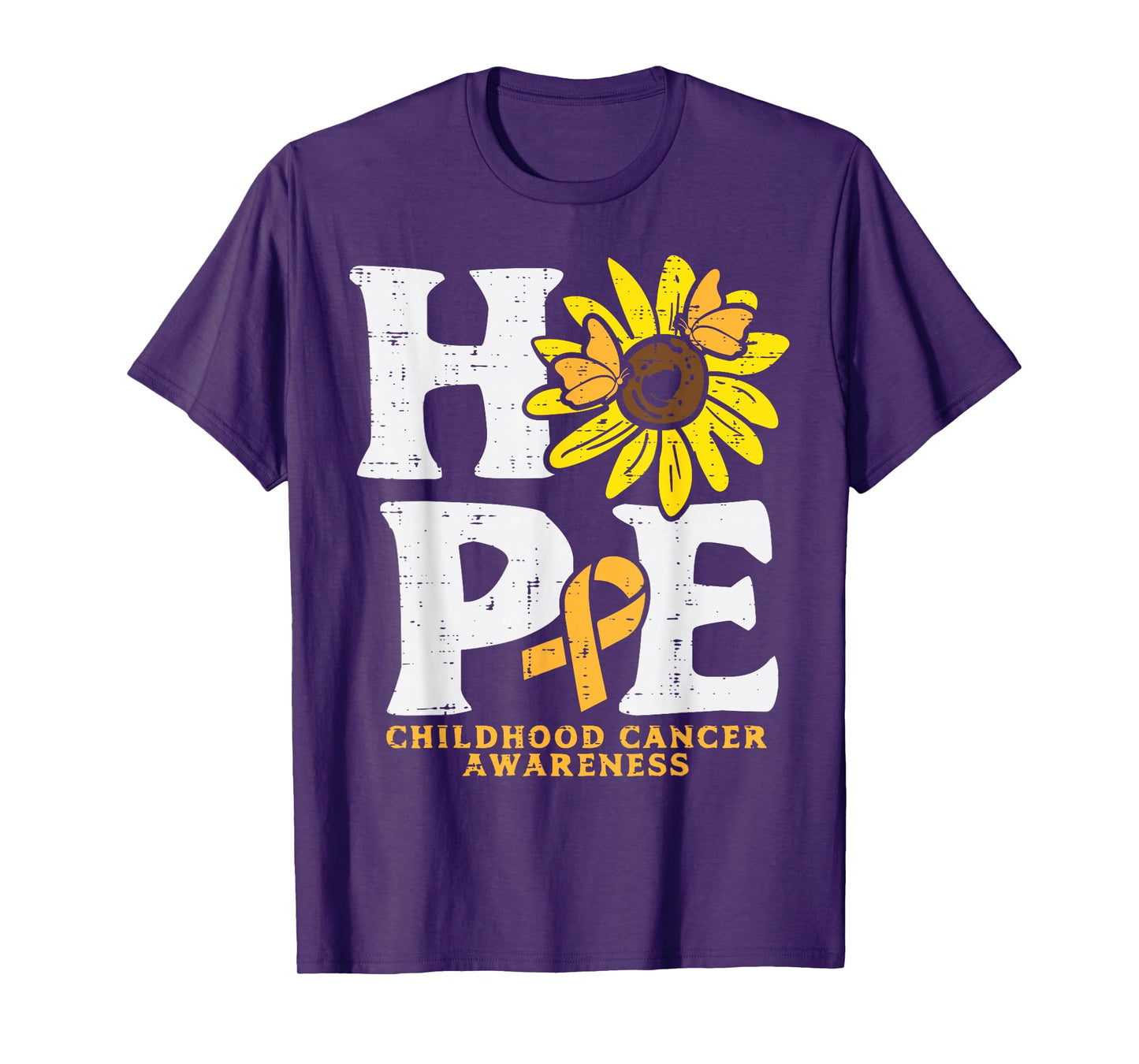 Hope Sunflower Childhood Cancer Awareness Men Women Kids T-Shirt