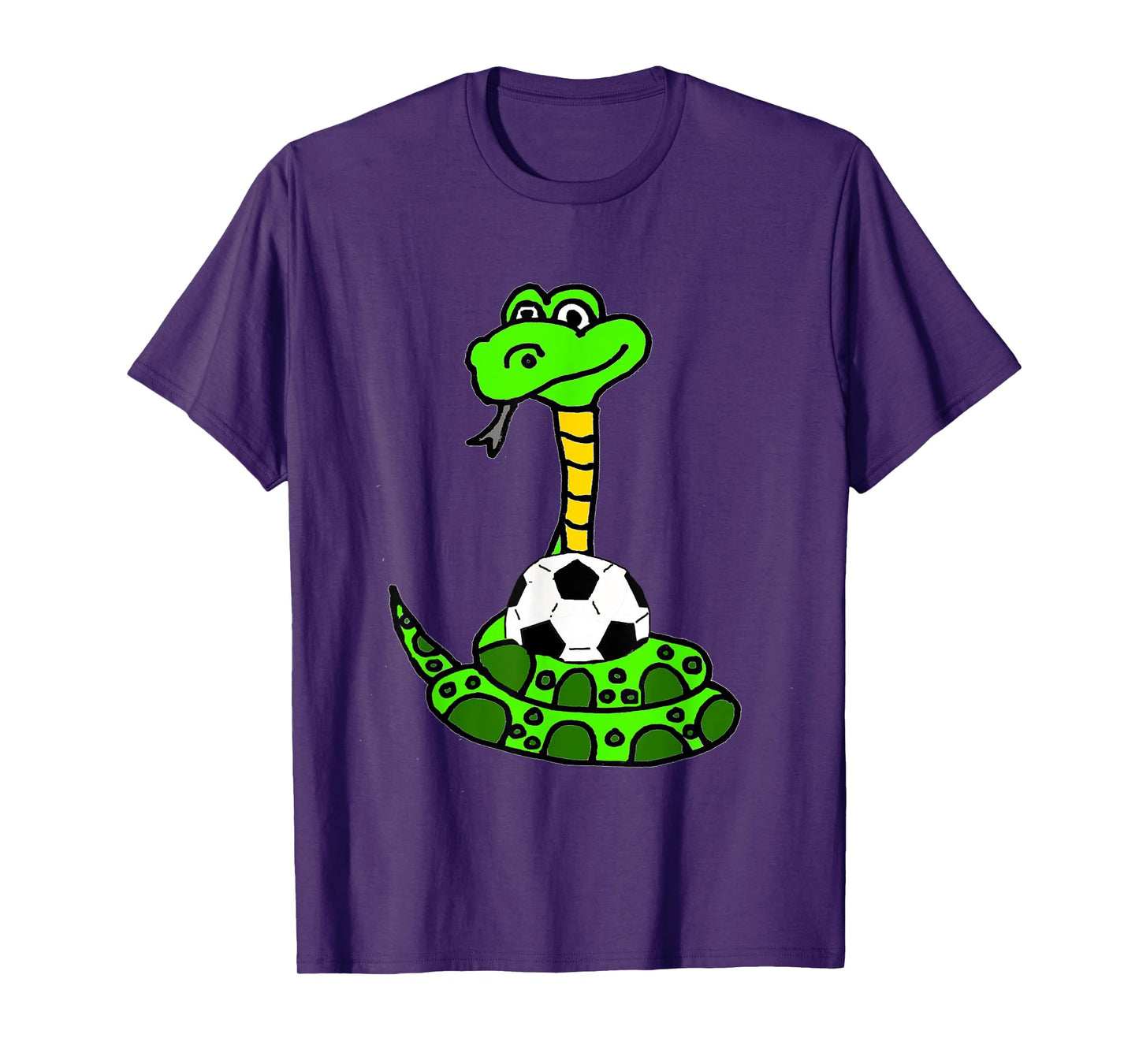 Smileteesfunnya Funny Green Python Snake and Soccer Ball T-Shirt