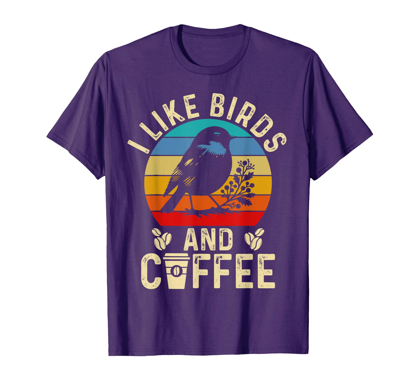 I Like Birds And Coffee Vintage Style Bird Watching T-Shirt