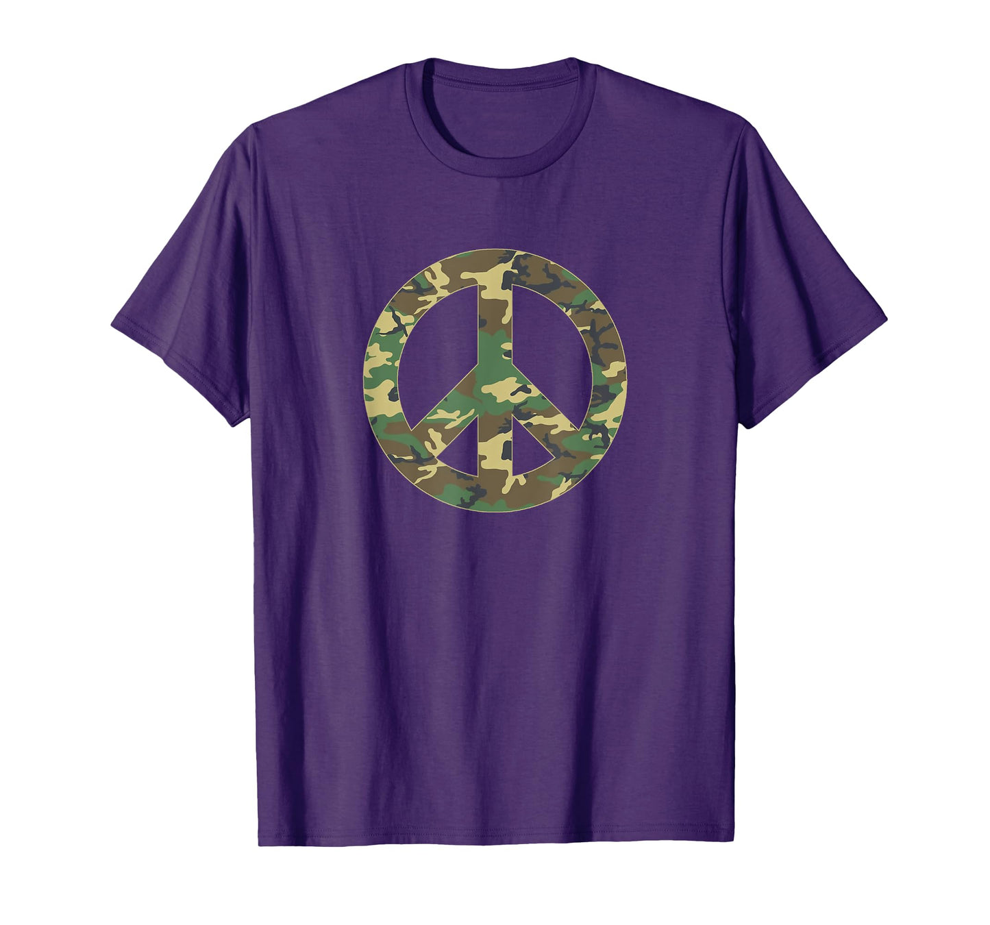 Camo Peace Sign Symbol Camouflage for Men Women Adults T-Shirt