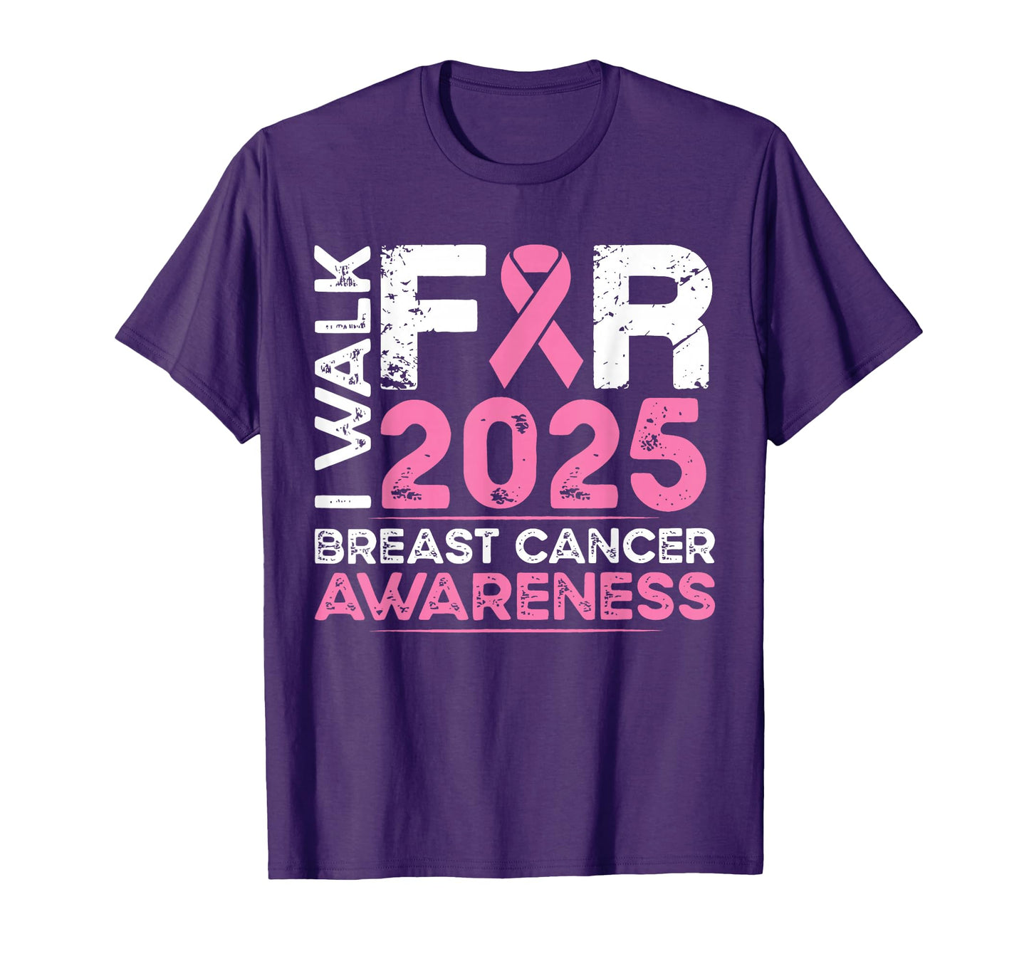 I Walk for Breast Cancer Awareness 2025 Pink Ribbon October T-Shirt