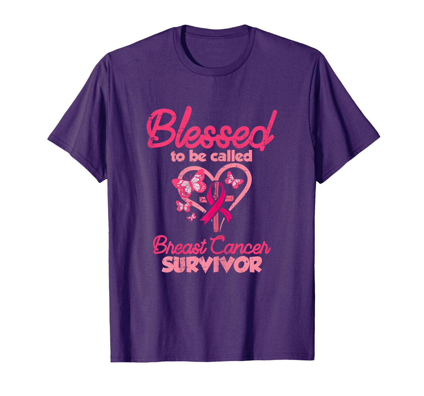 Blessed Breast Cancer Survivor Awareness Christian Women T-Shirt