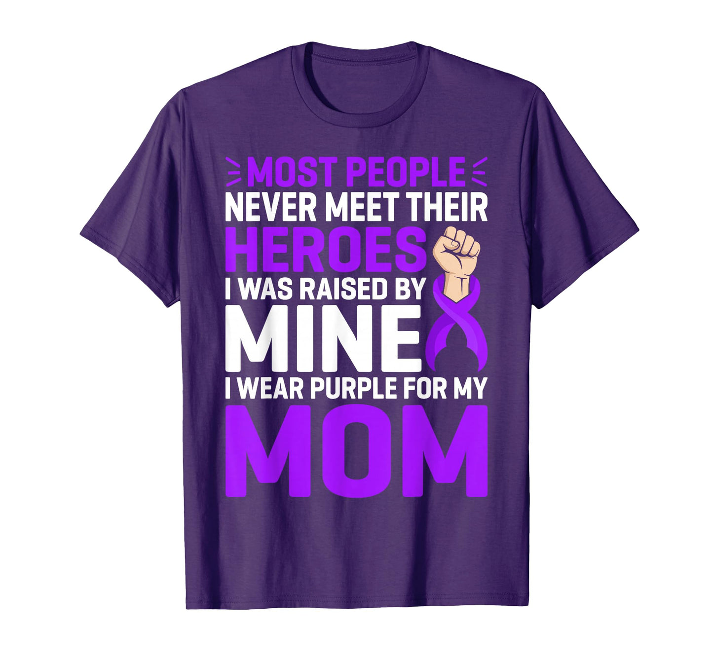 My Heroes I Wear Purple for My Mom Mother Pancreatic Cancer T-Shirt