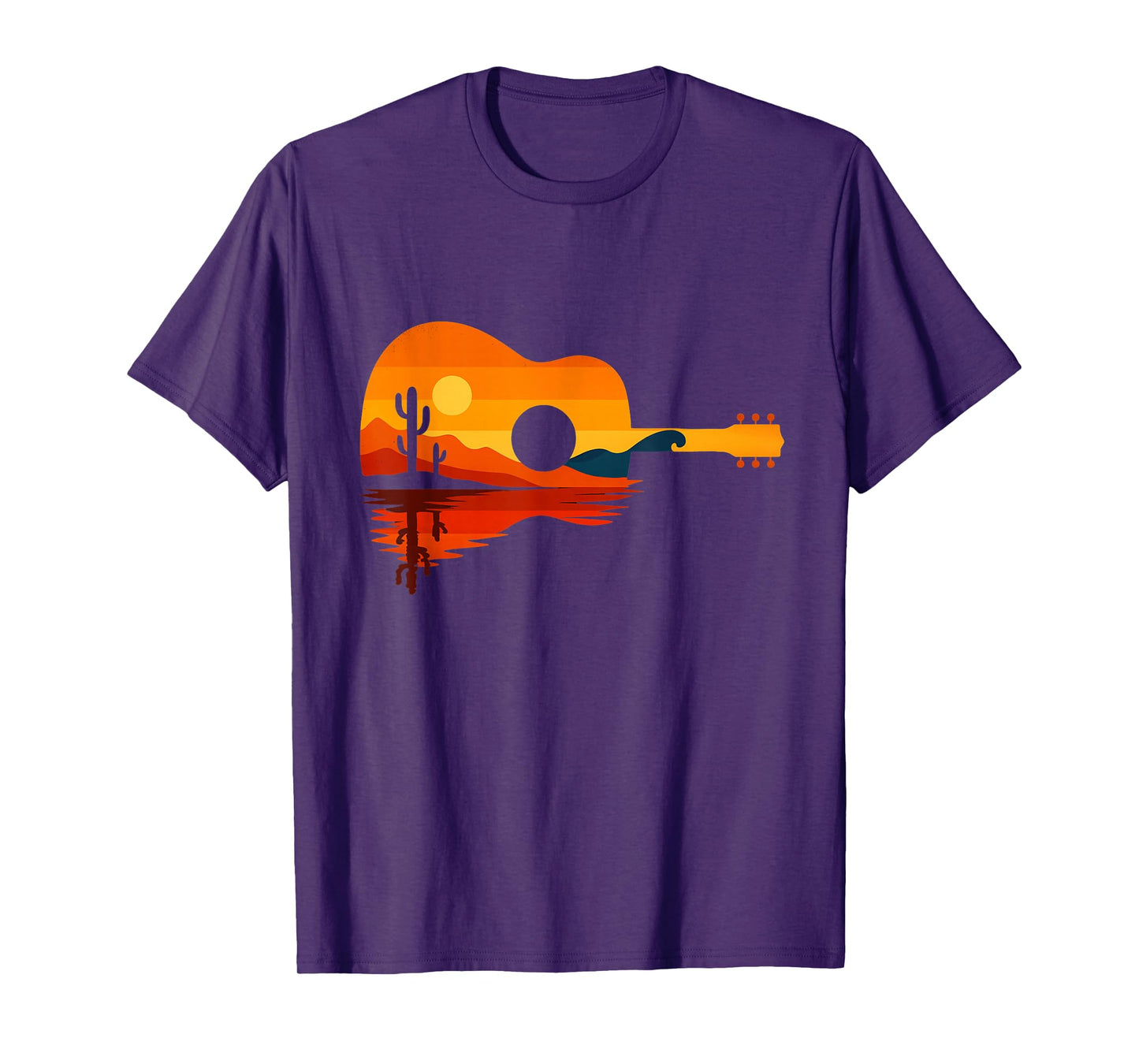 Desert Sunset Guitar Art for Music Lovers T-Shirt