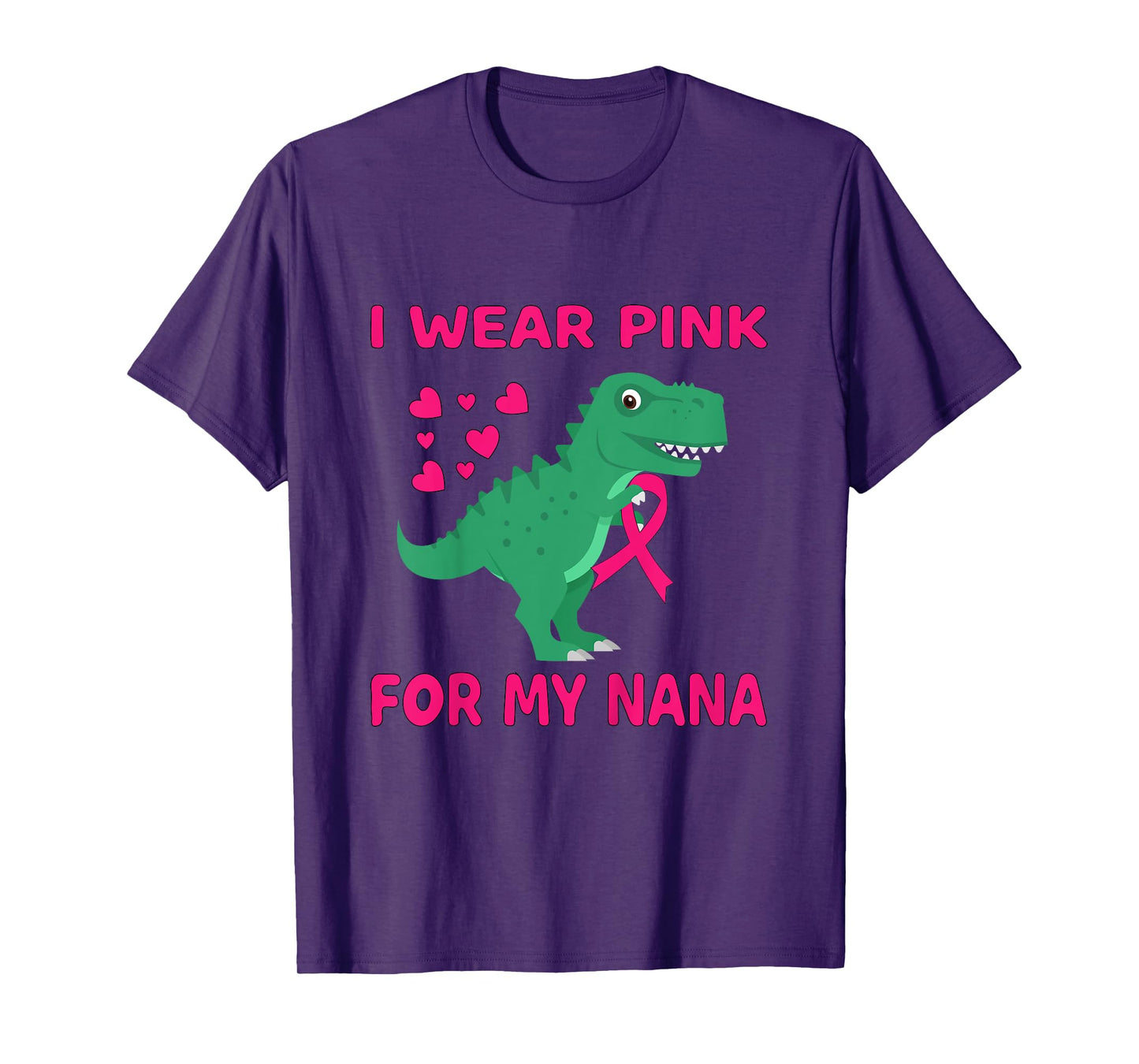 I wear Pink for my Nana Breast Cancer Trex Dino Kids Toddler T-Shirt