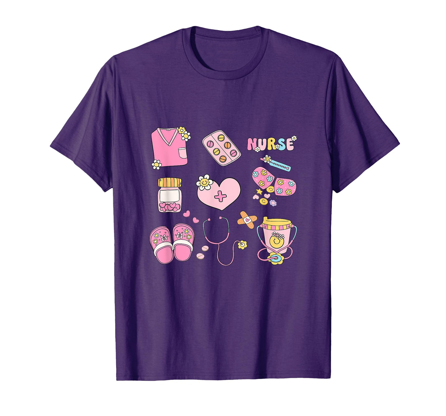 Nursing Profession Doodles Co. Nurse Doodles Women Cute Nurse Life Graphics T-Shirt