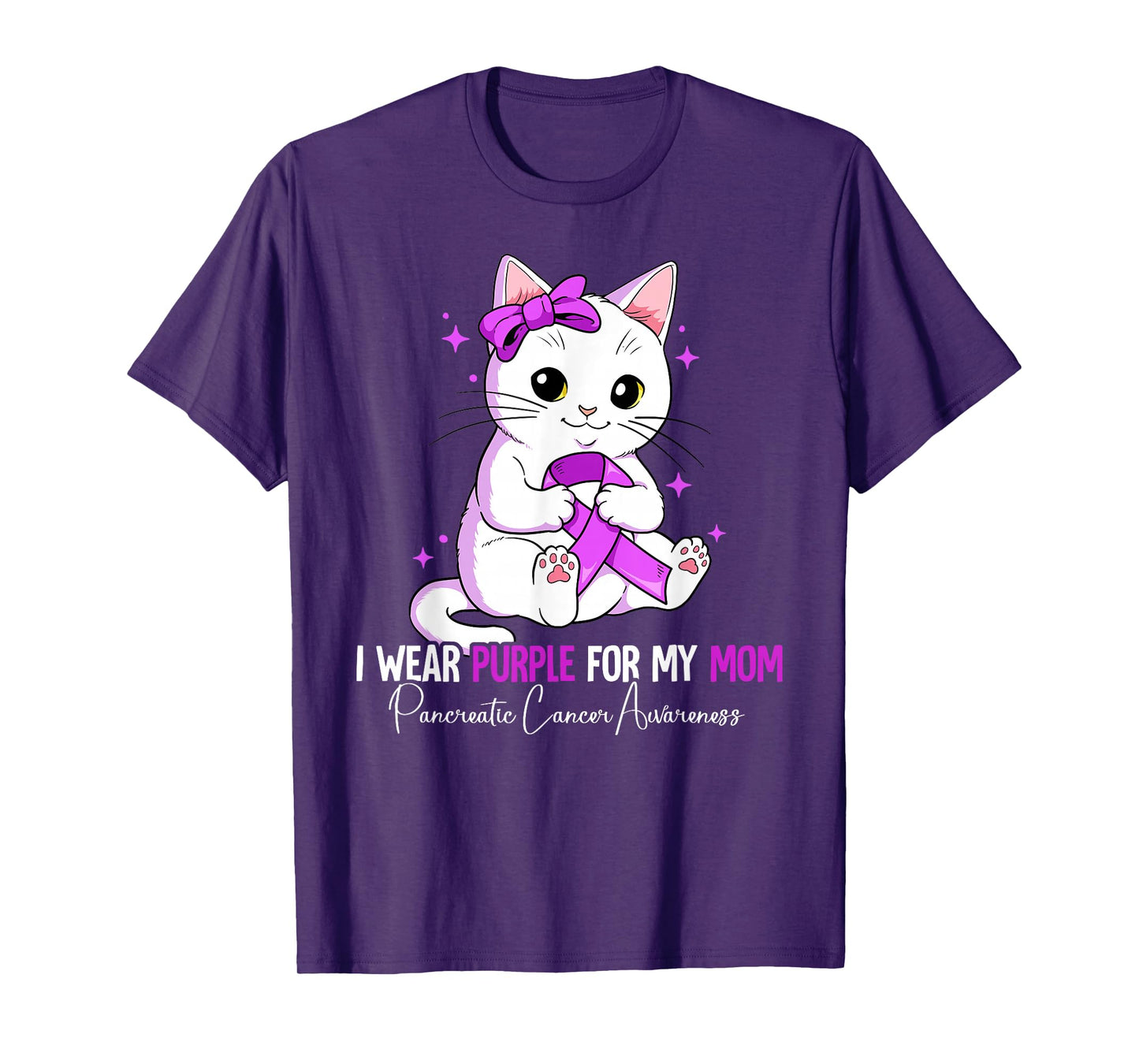 I Wear Purple For My Mom Pancreatic Cancer Awareness T-Shirt