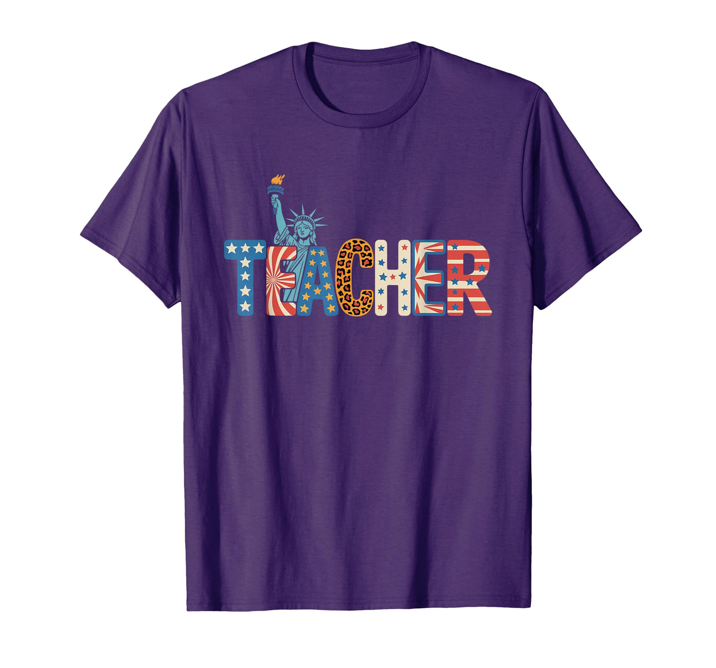 Teacher Life American Flag 4th of July USA Teacher Patriotic T-Shirt