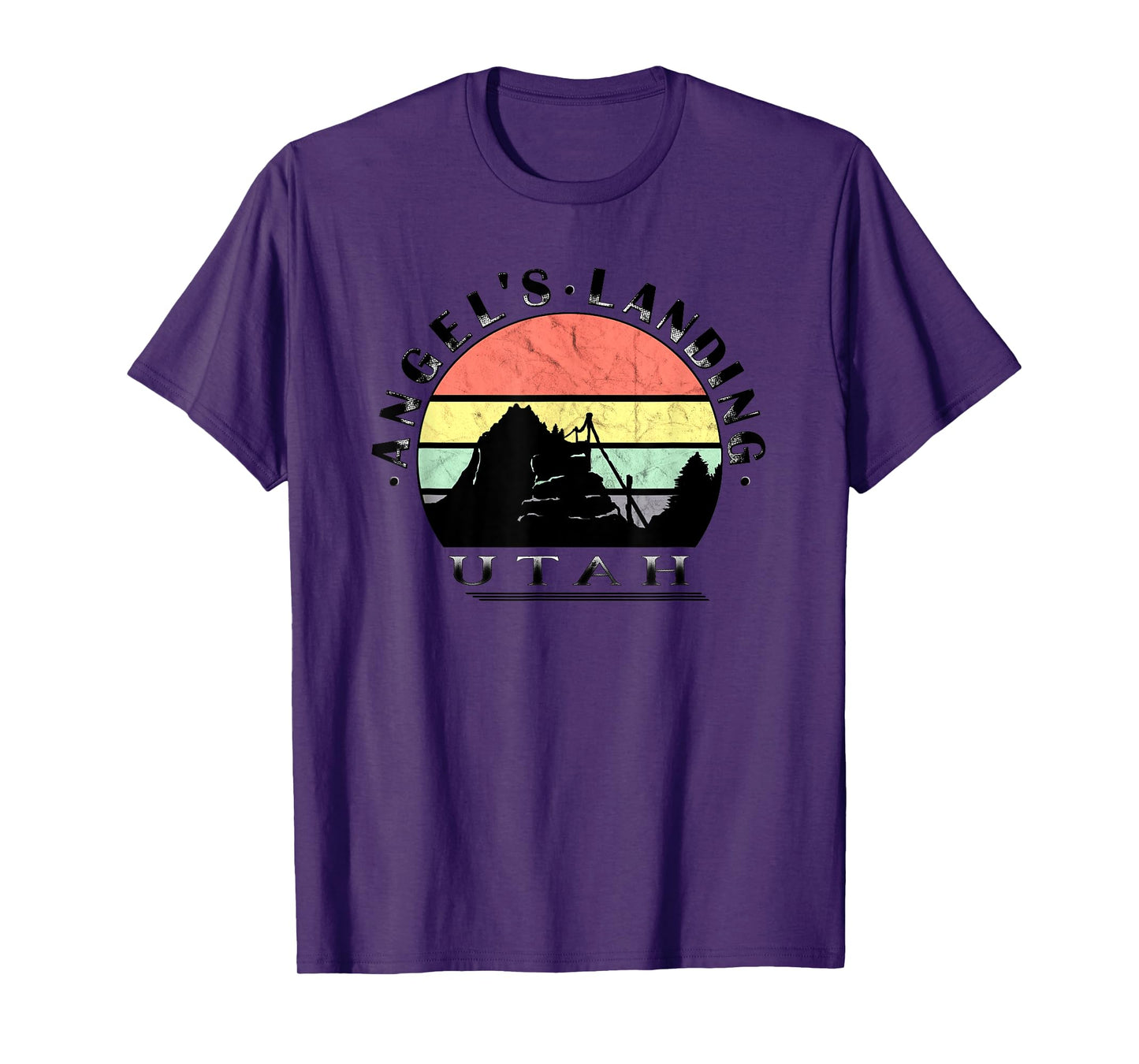 Angels Landing Retro Vintage Sunset T-Shirt