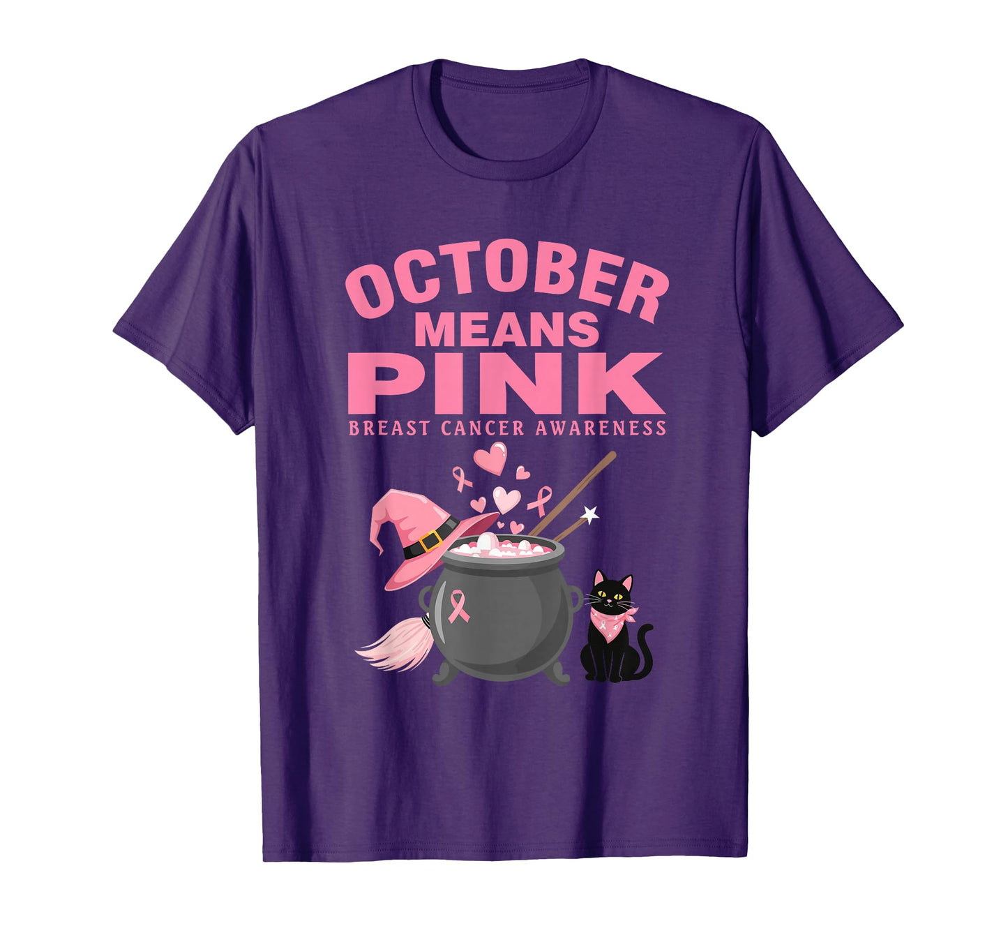 October Means Pink Breast Cancer Awareness Month Halloween T-Shirt