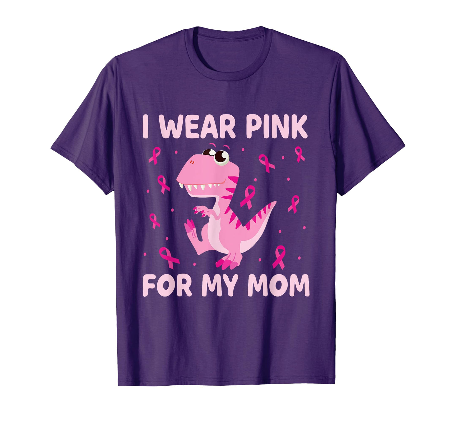 I Wear Pink For My Mom Dinosaur Breast Cancer Kids Boys T-Shirt