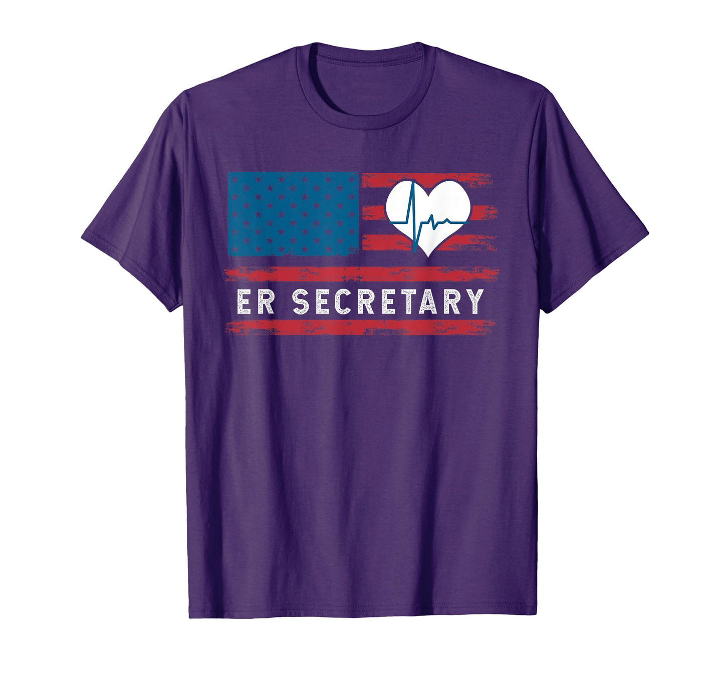 Emergency Room Hospital Secretary Squad USA Flag T-Shirt