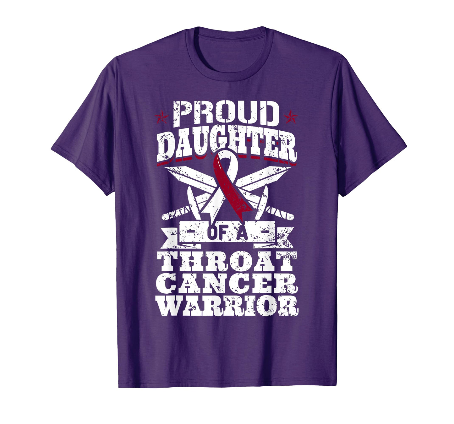Proud Daughter Of A Throat Cancer Warrior Awareness Ribbon T-Shirt