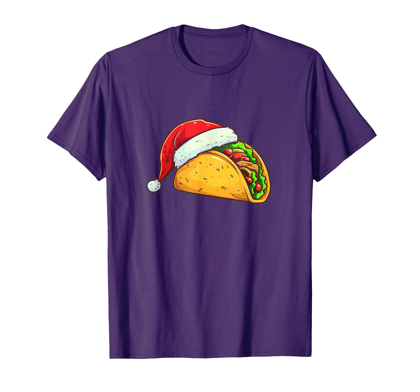 Christmas Hat and Funny Taco Costume T-Shirt