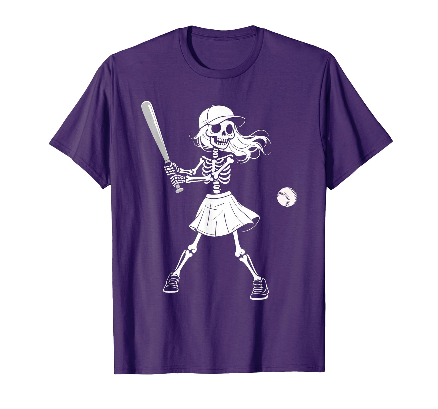 Spooky Softball Skeletons Halloween Costume Spooky Women T-Shirt