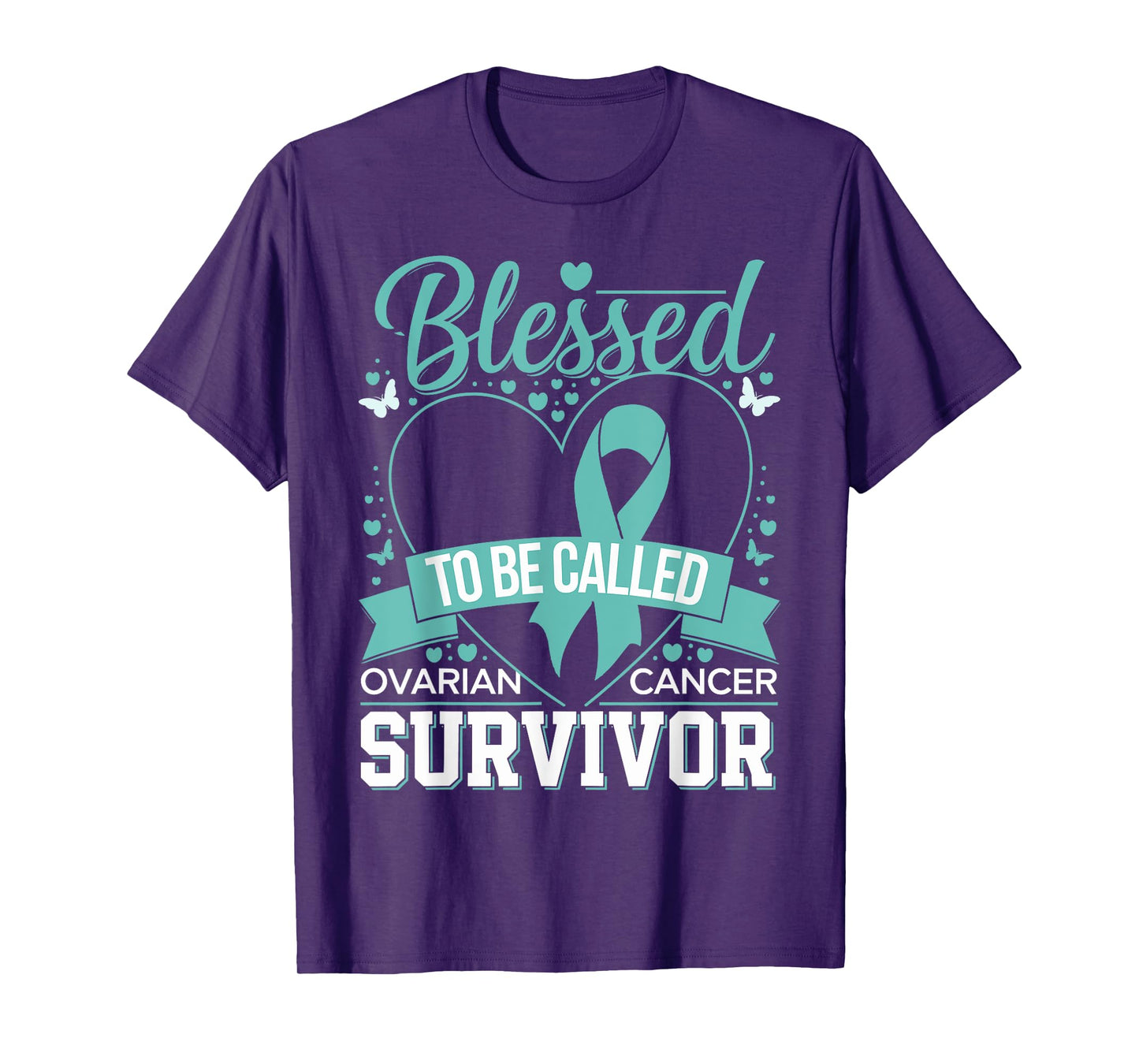Blessed to Be Called Ovarian Cancer Survivor Teal Ribbon T-Shirt