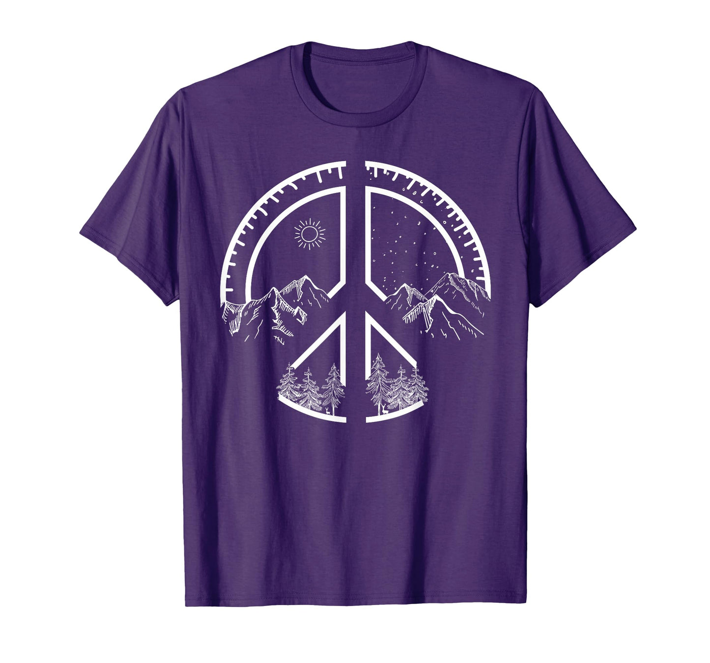 Four Seasons Peace Sign Outdoor Adventure Hippie Retro 60s T-Shirt