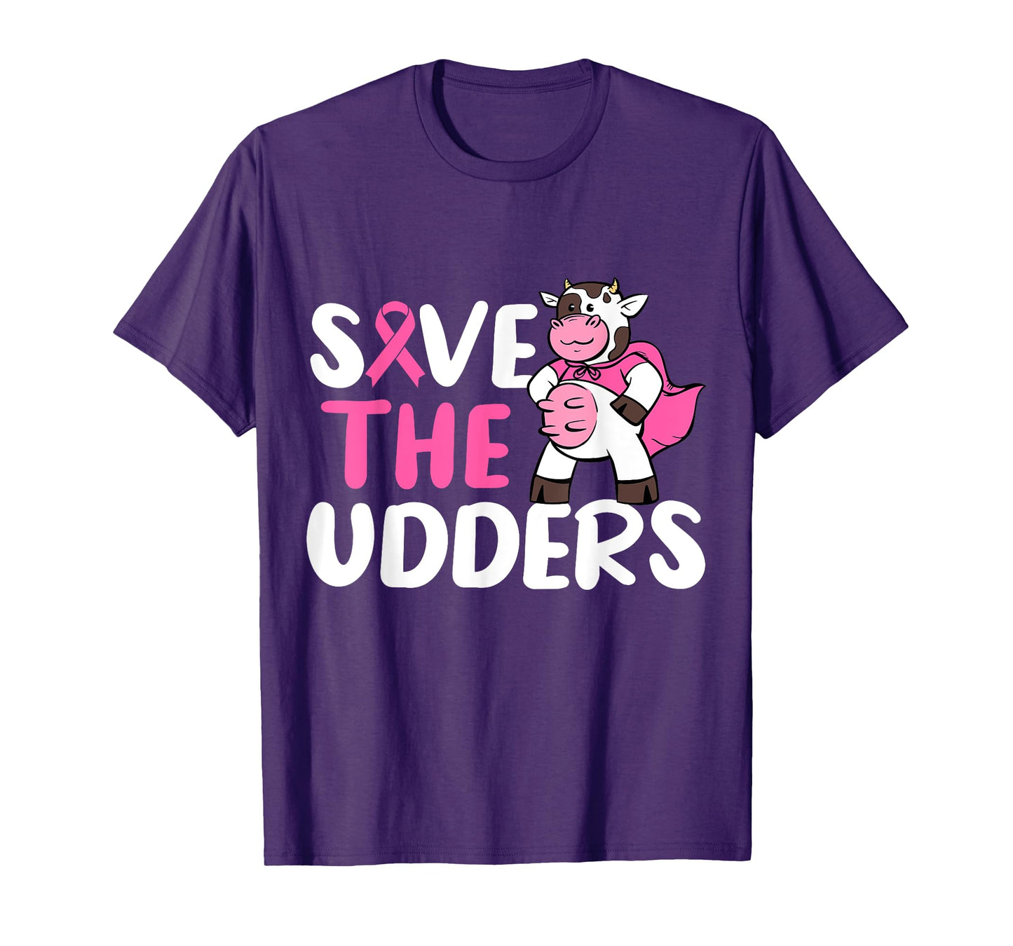 Save The Udders Cow Breast Cancer Awareness T-Shirt