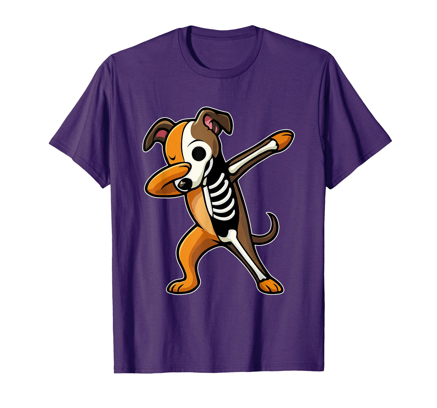 Dabbing Whippet Half Skeleton Halloween Costume Owner Lover T-Shirt
