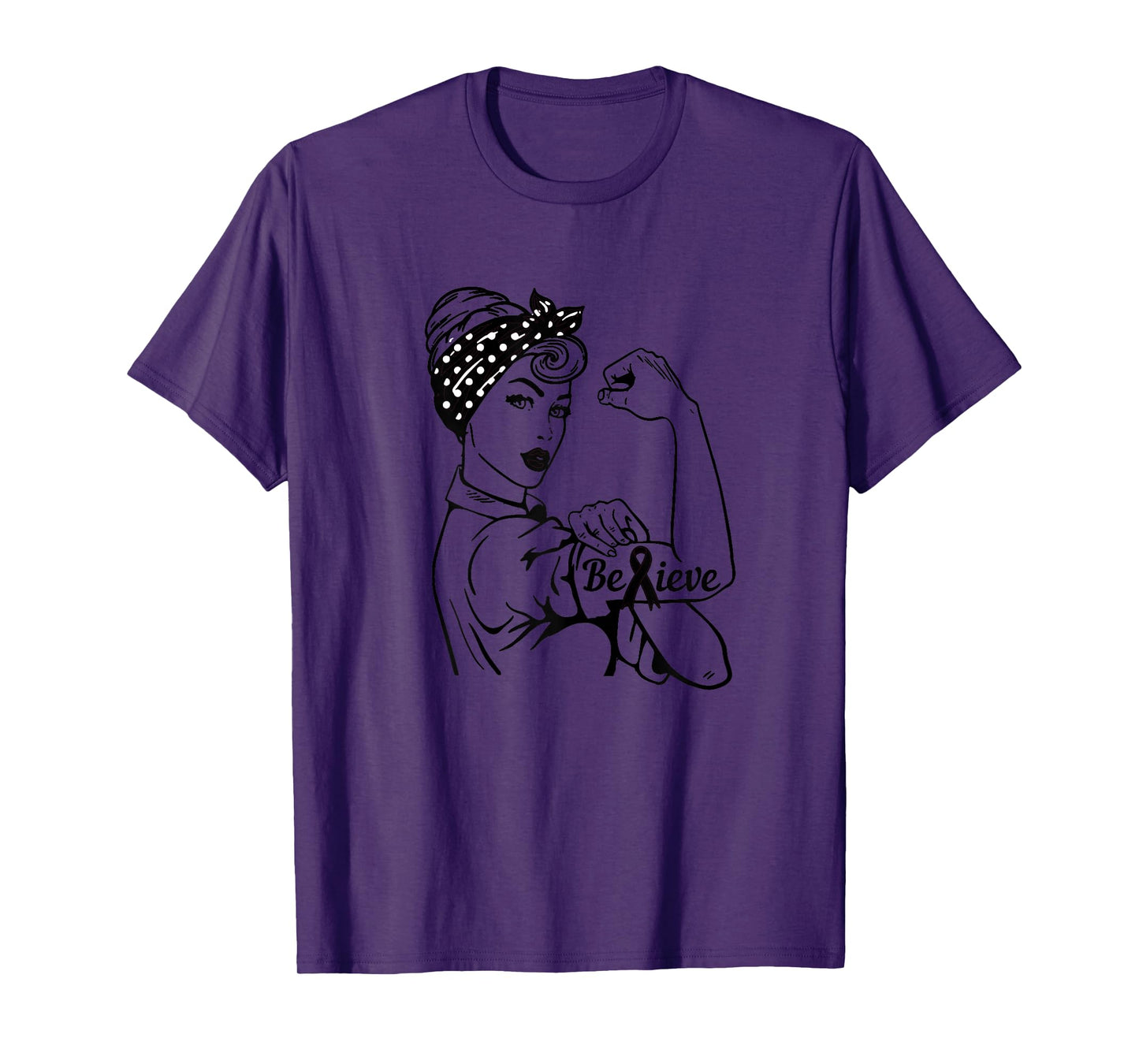 Melanoma Skin Cancer Awareness Month Woman Black Ribbon T-Shirt