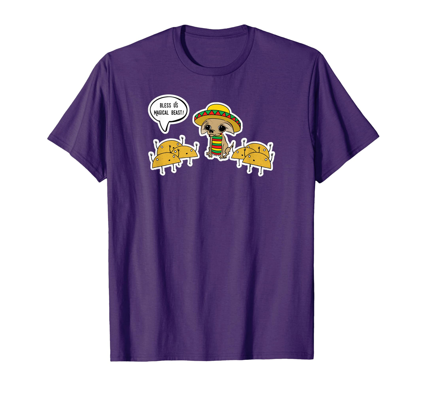Funny Cinco De Mayo Tacos Worshipping Mexican Chihuahua T-Shirt