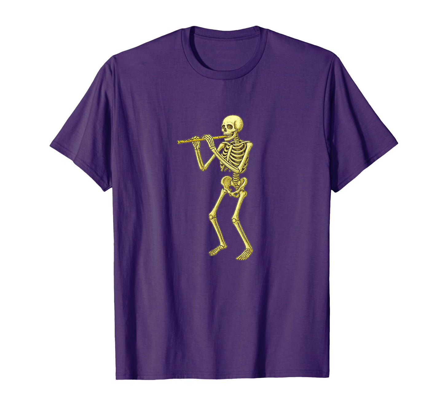 Skeleton Playing Flute - Marching Band Orchestra T-Shirt