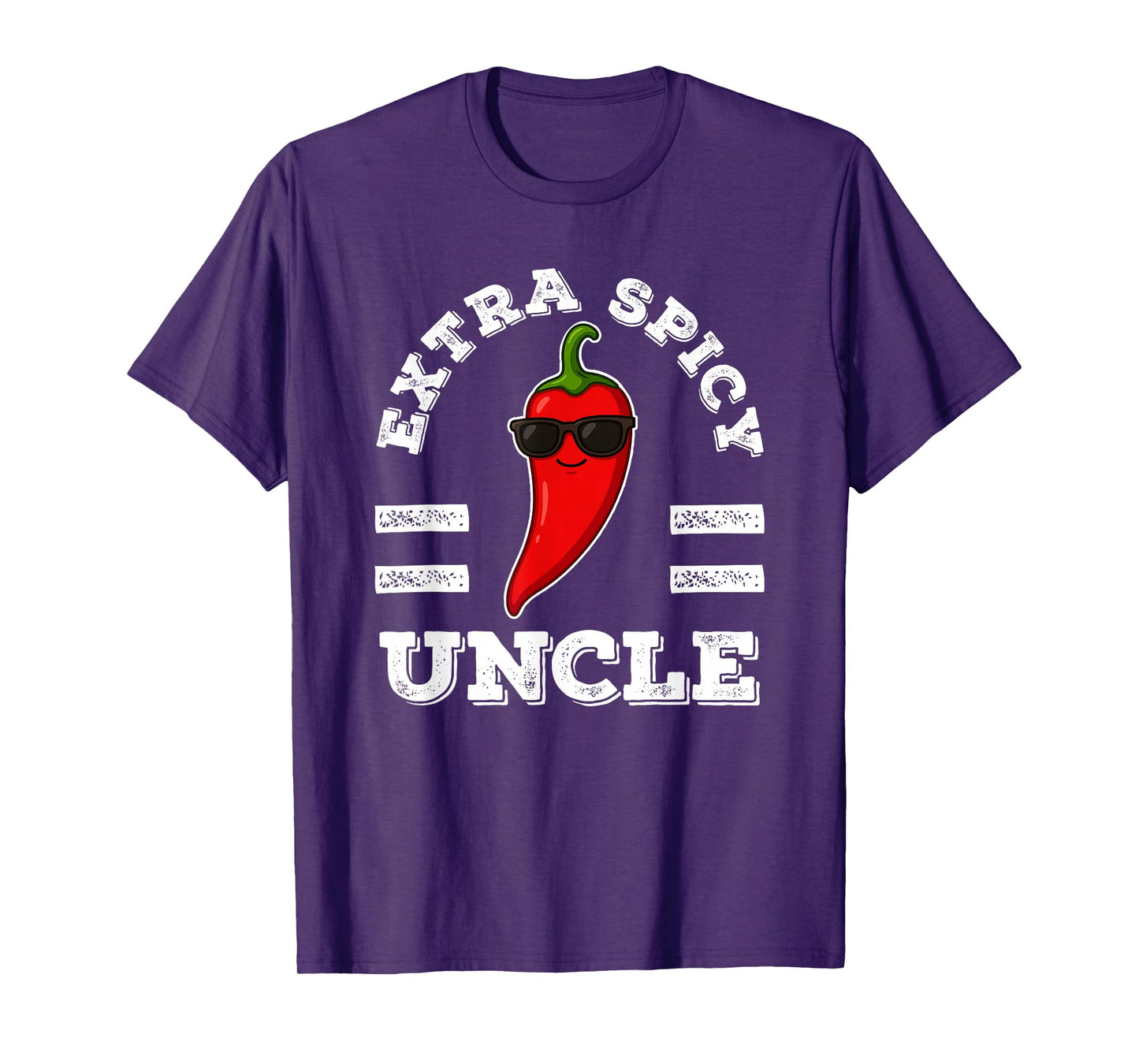 Extra Spicy Uncle for Men Foodie Humor Hot Chili Pepper Pun T-Shirt