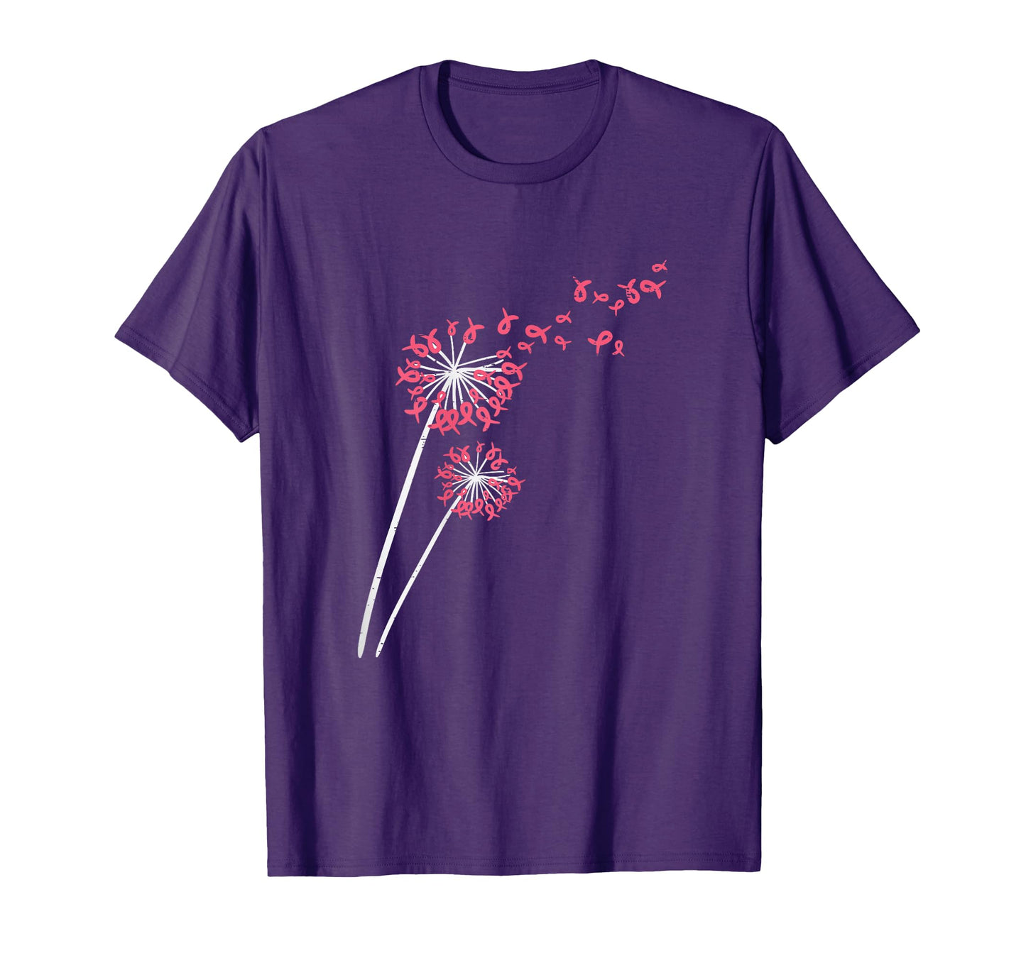 Pink Ribbon Dandelion Breast Cancer Awareness Men Women T-Shirt