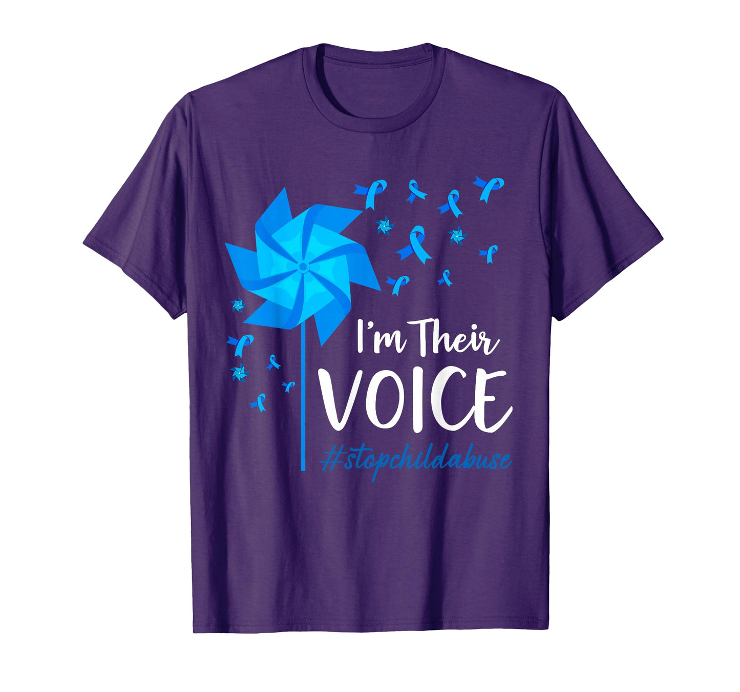 Child Abuse Prevention Awareness I'm Their Voice Pinwheel T-Shirt