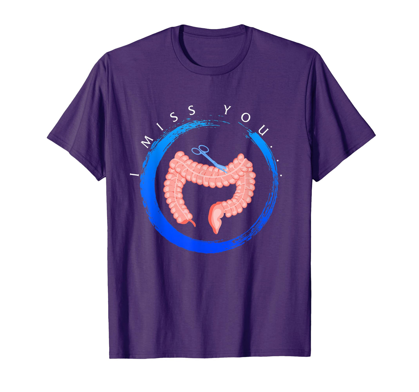 Colon Cancer Awareness I Miss You Blue Ribbon Gift For Colon T-Shirt