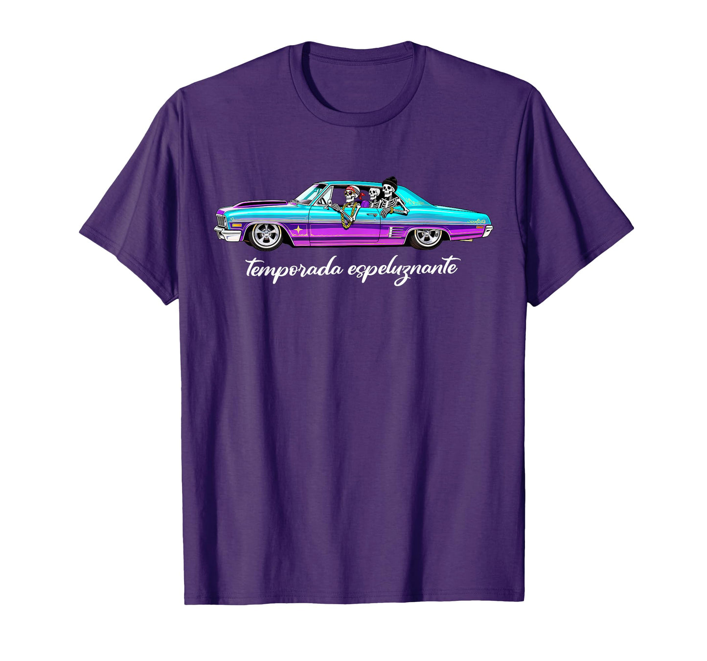 Temporada Espeluznante Spooky Season Low Rider Skeletons T-Shirt