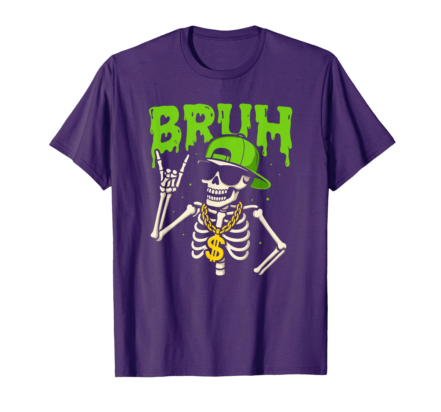 Funny Funk Skeleton Bruh Halloween Novelty Ghost Bros Humor T-Shirt
