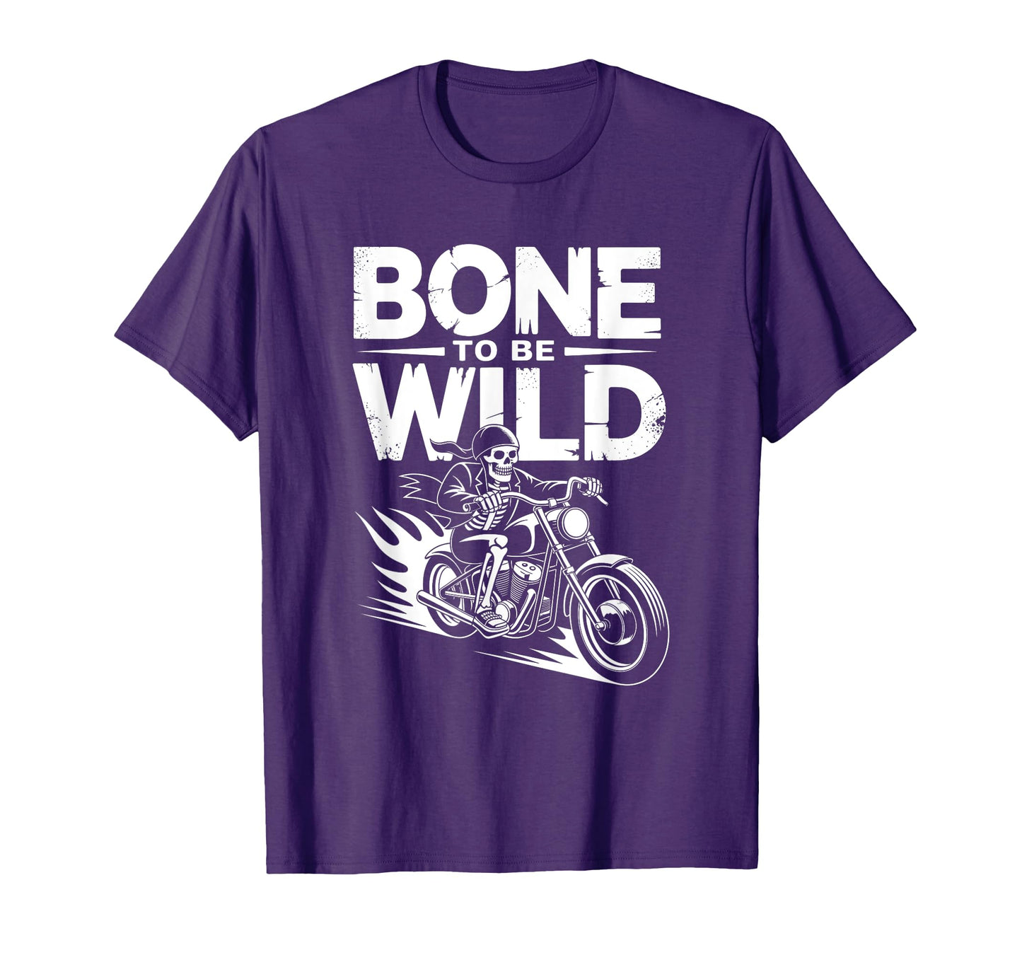 Bone to Be Wild Skeleton Biker Motorcycle Pun Funny Gothic T-Shirt