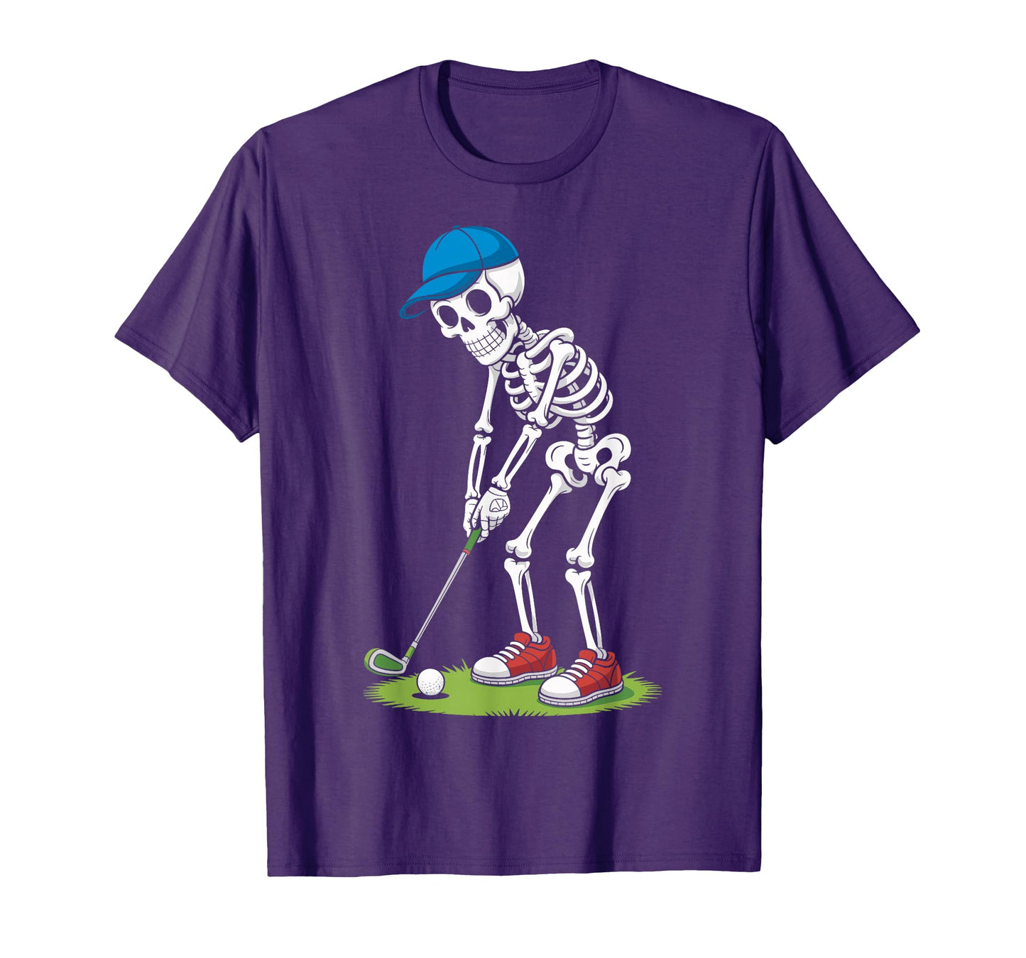 Skeleton Golf Halloween Golfer Golfing Costume Men Dad Boys T-Shirt
