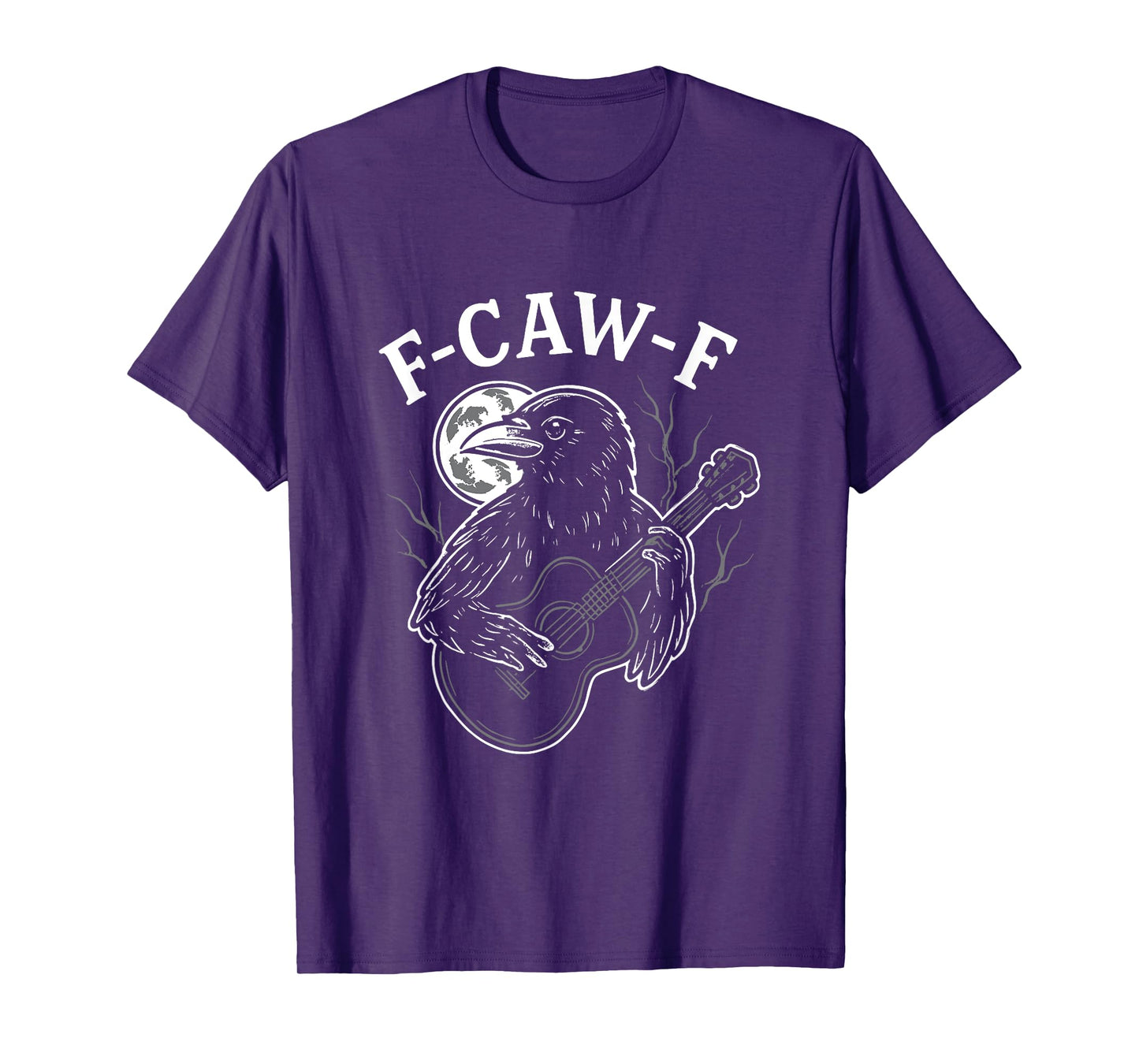 F-Caw-F Funny Crow Guitar Halloween Black Bird Music T-Shirt