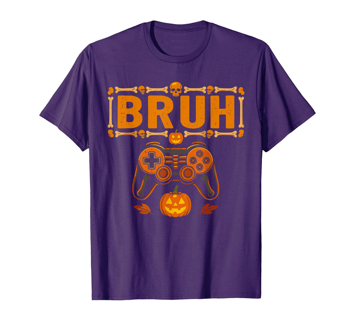 Halloween Video Game Costume Men Boys, Bruh Skeleton Gamer T-Shirt